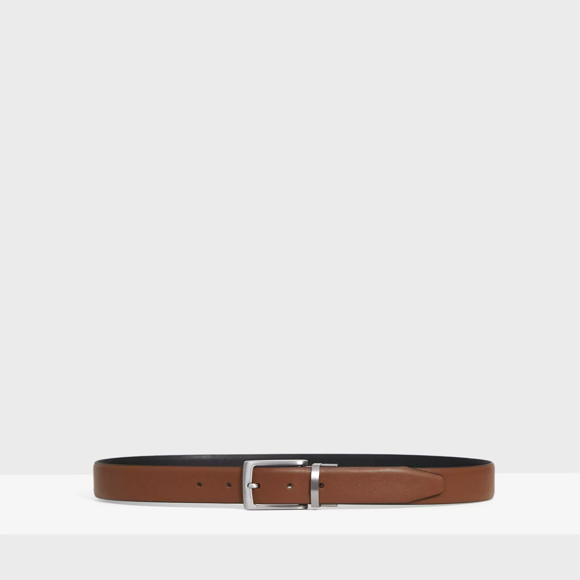 Theory Abhy Reversible Belt In Pebbled Leather-Men Accessories