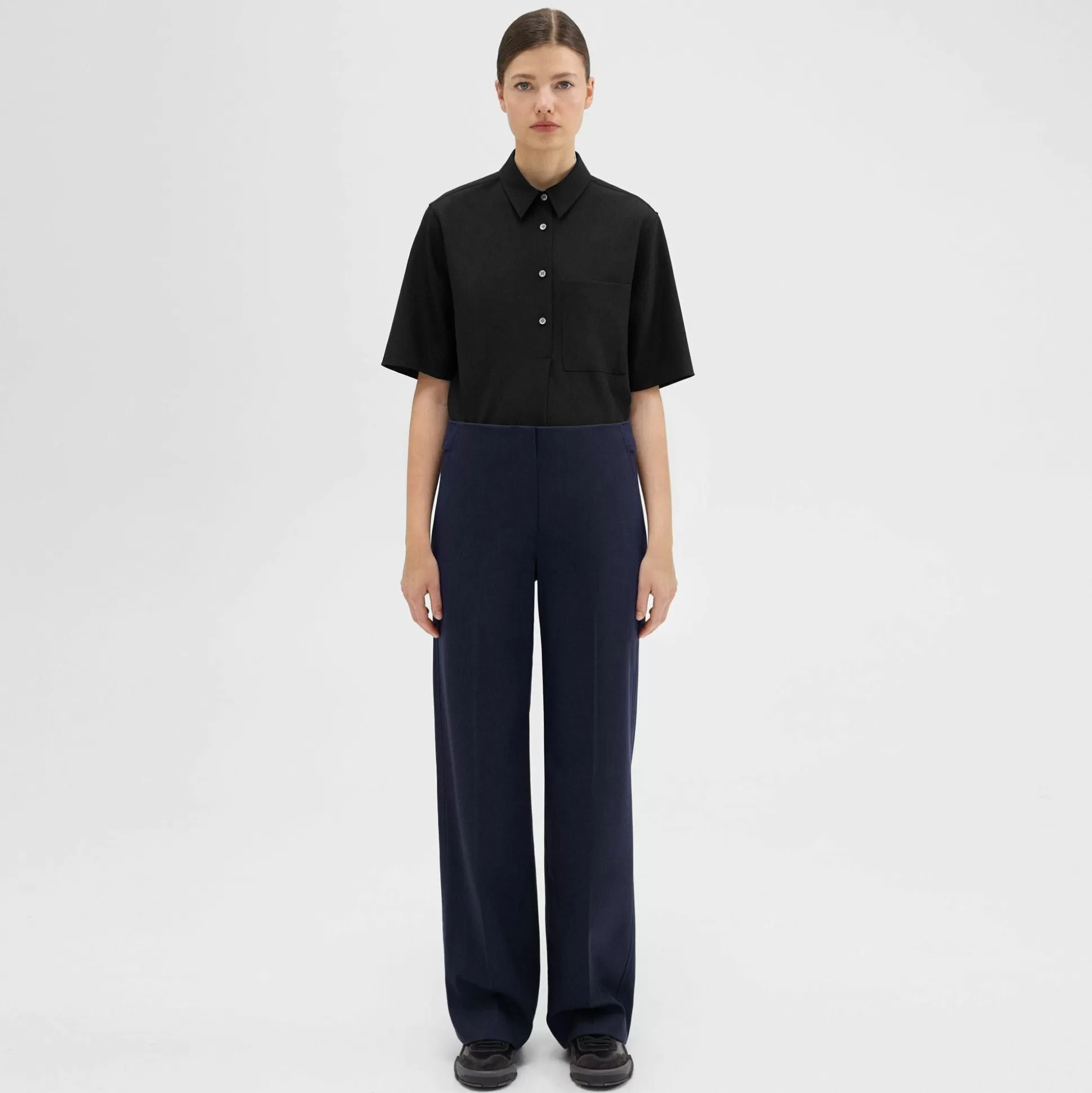 Theory Adjustable Wool Gabardine Pant-Women Suits | Pants