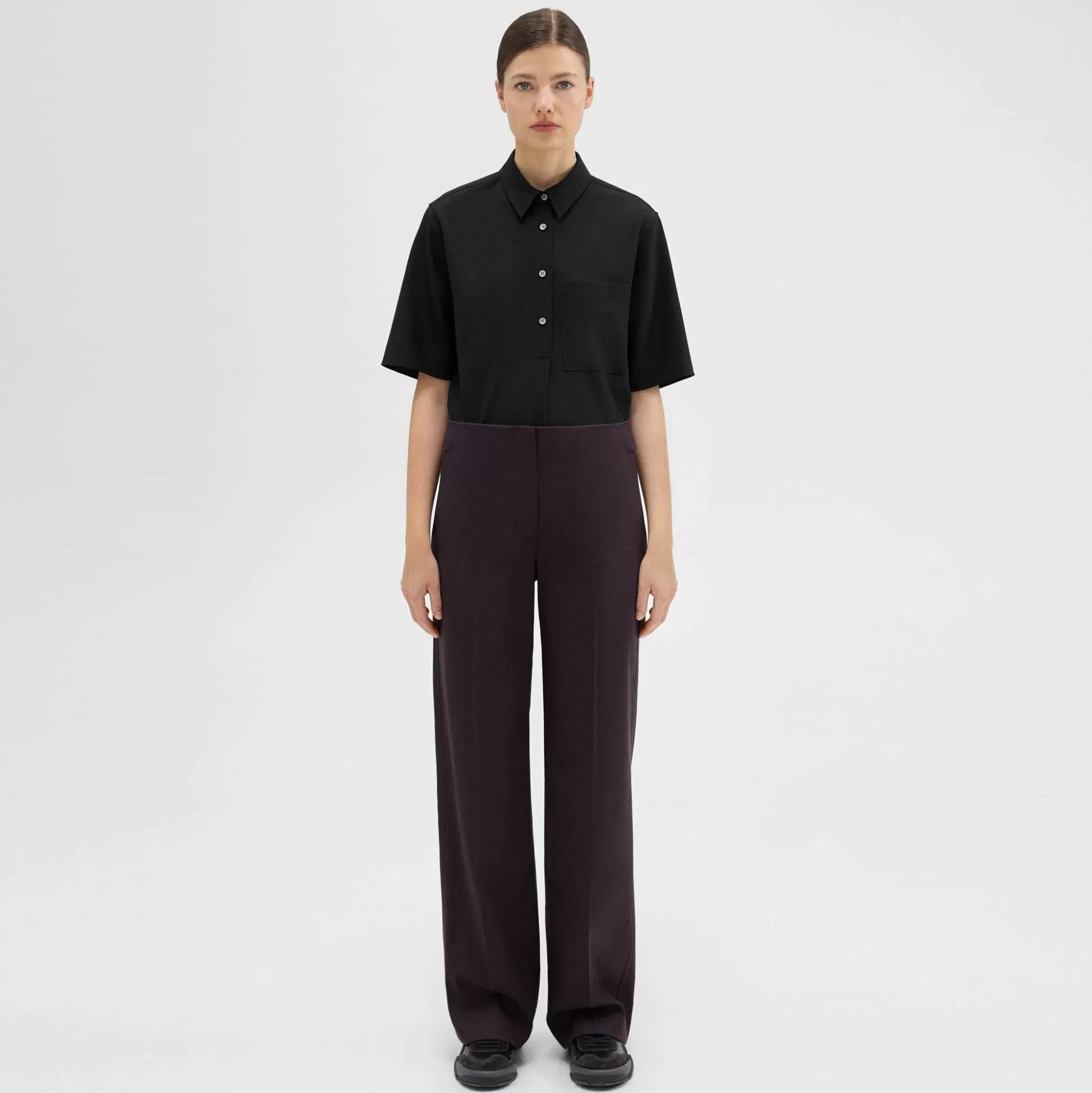 Theory Adjustable Wool Gabardine Pant-Women Suits | Pants