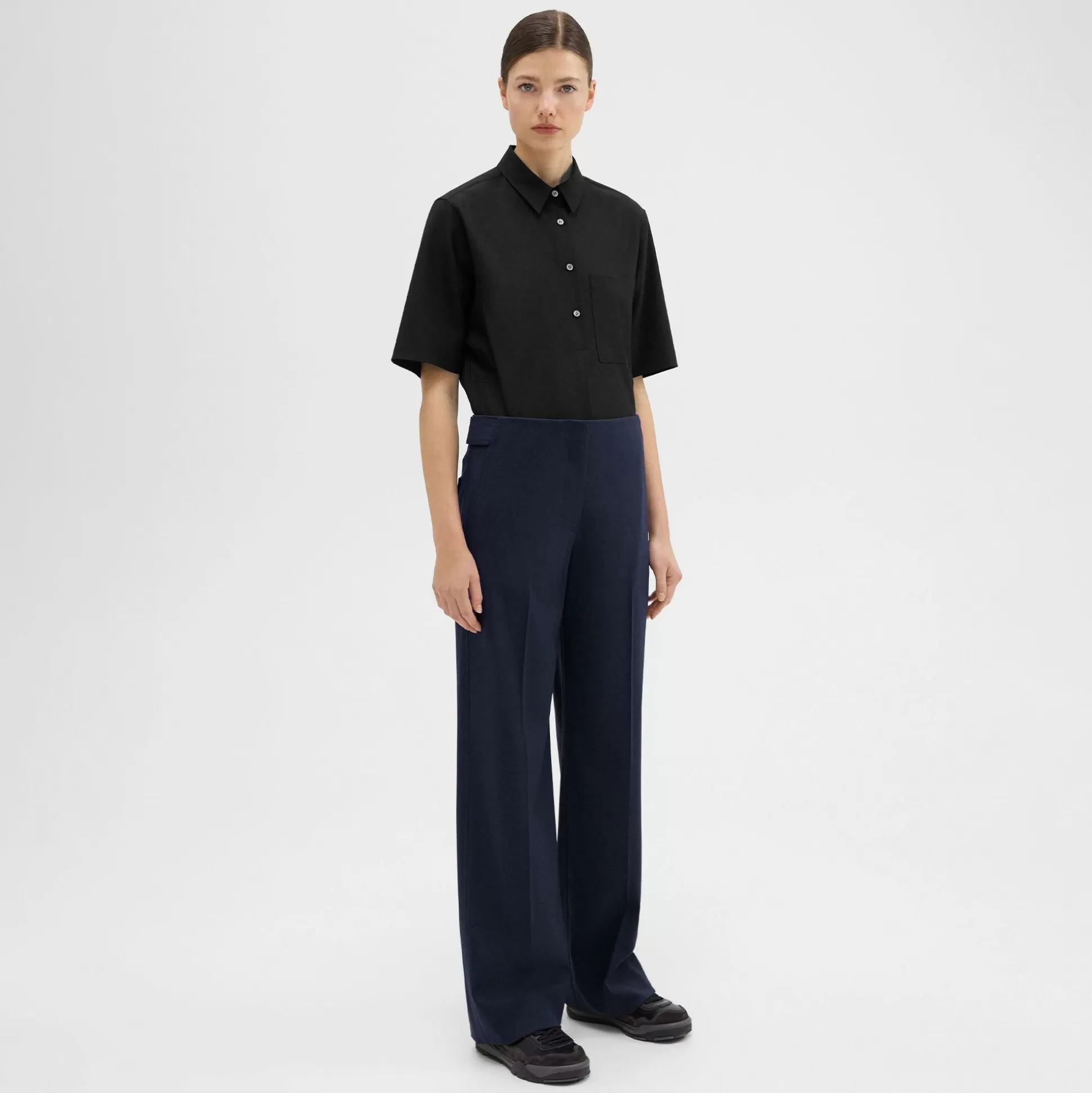 Theory Adjustable Wool Gabardine Pant-Women Suits | Pants