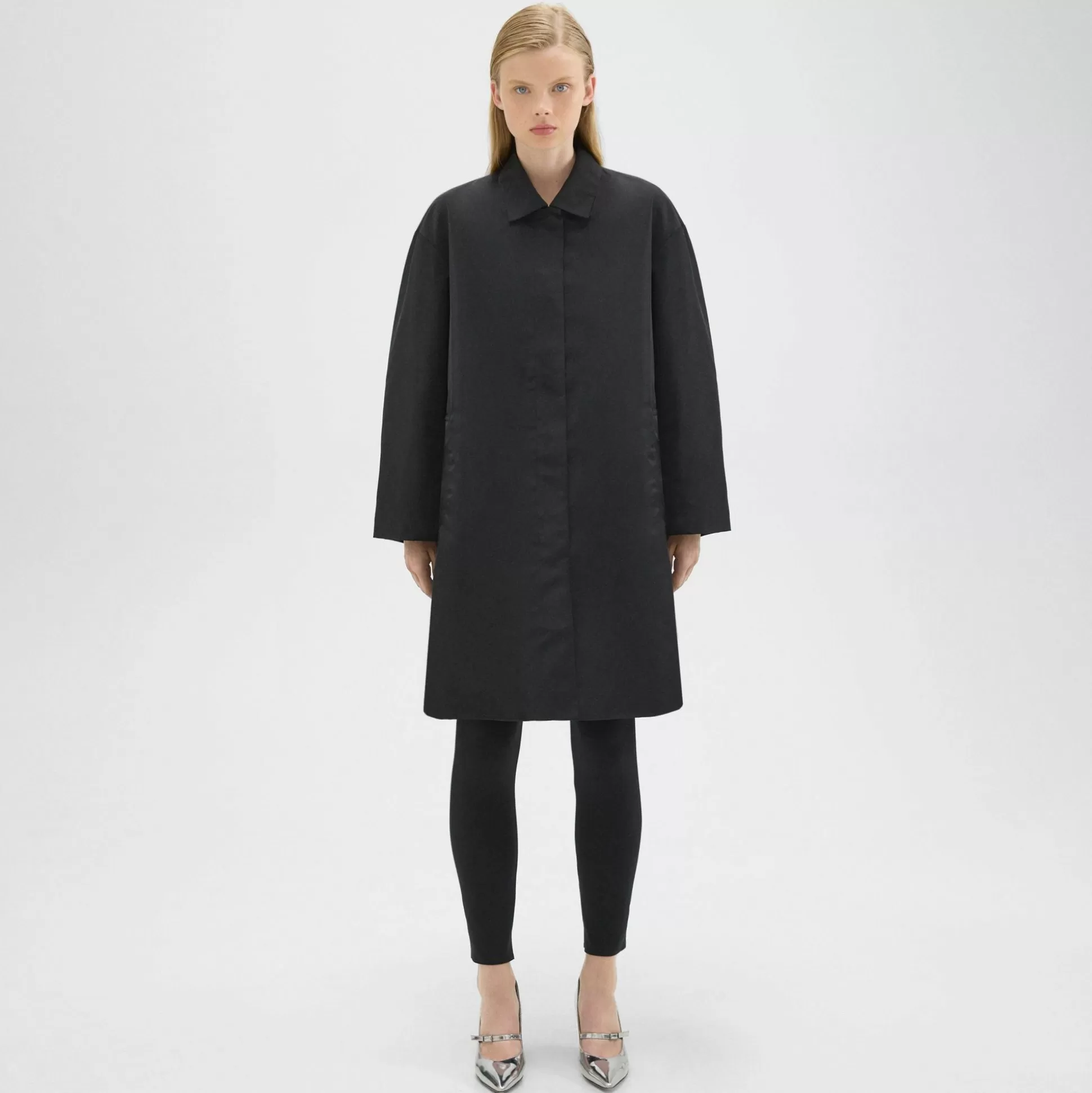 Theory A-Line Car Coat In Recycled Nylon-Women Outerwear