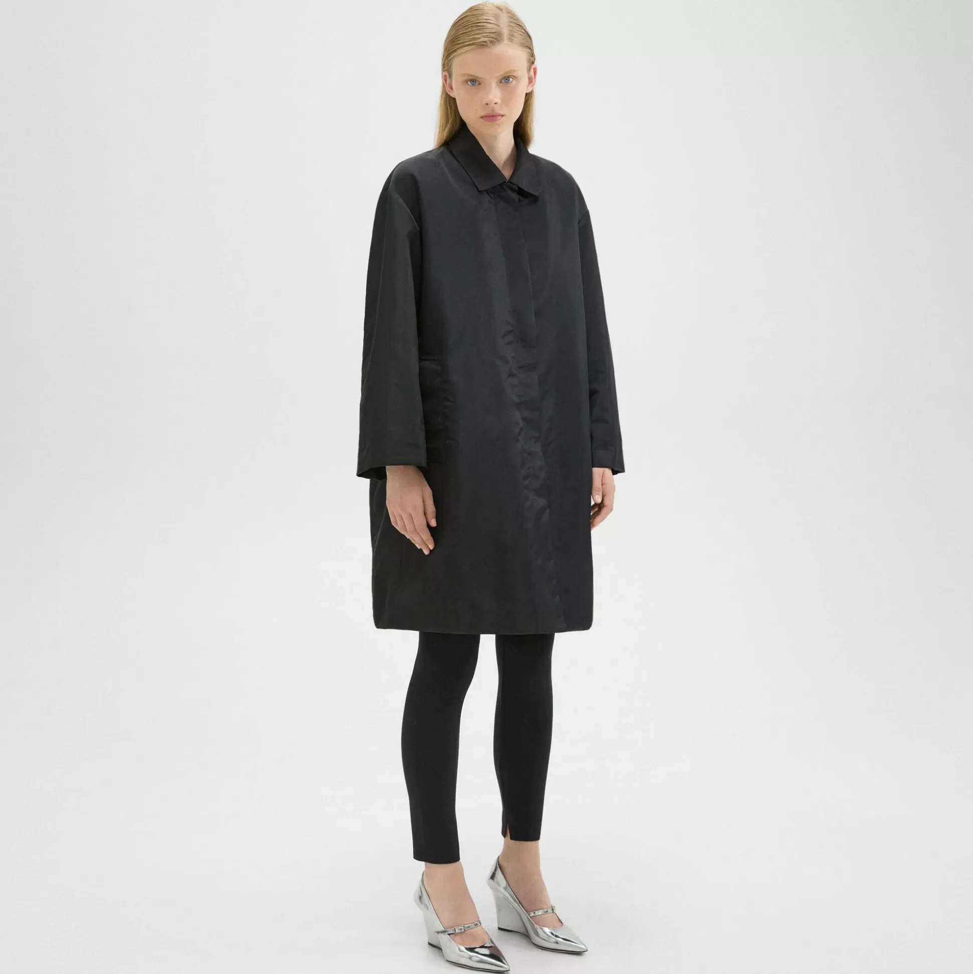 Theory A-Line Car Coat In Recycled Nylon-Women Outerwear