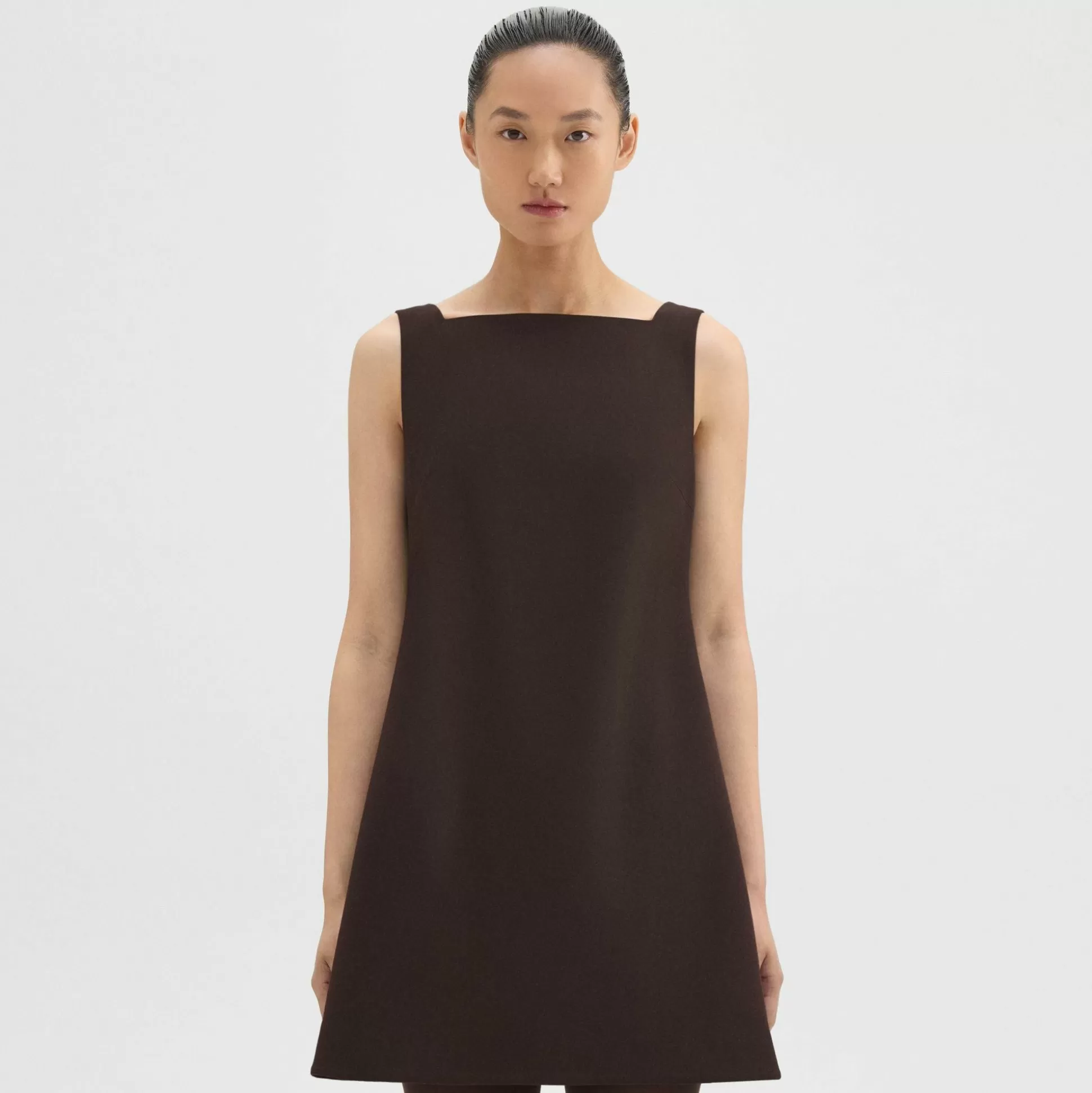 Theory A-Line Mini Dress In Double Weave-Women Dresses