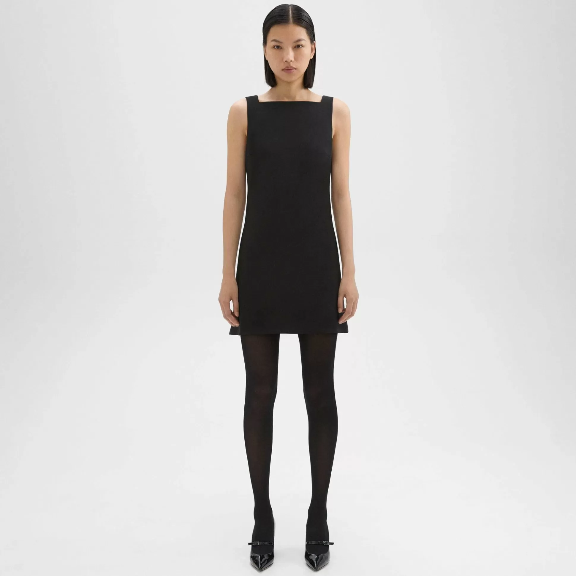 Theory A-Line Mini Dress In Double Weave-Women Dresses