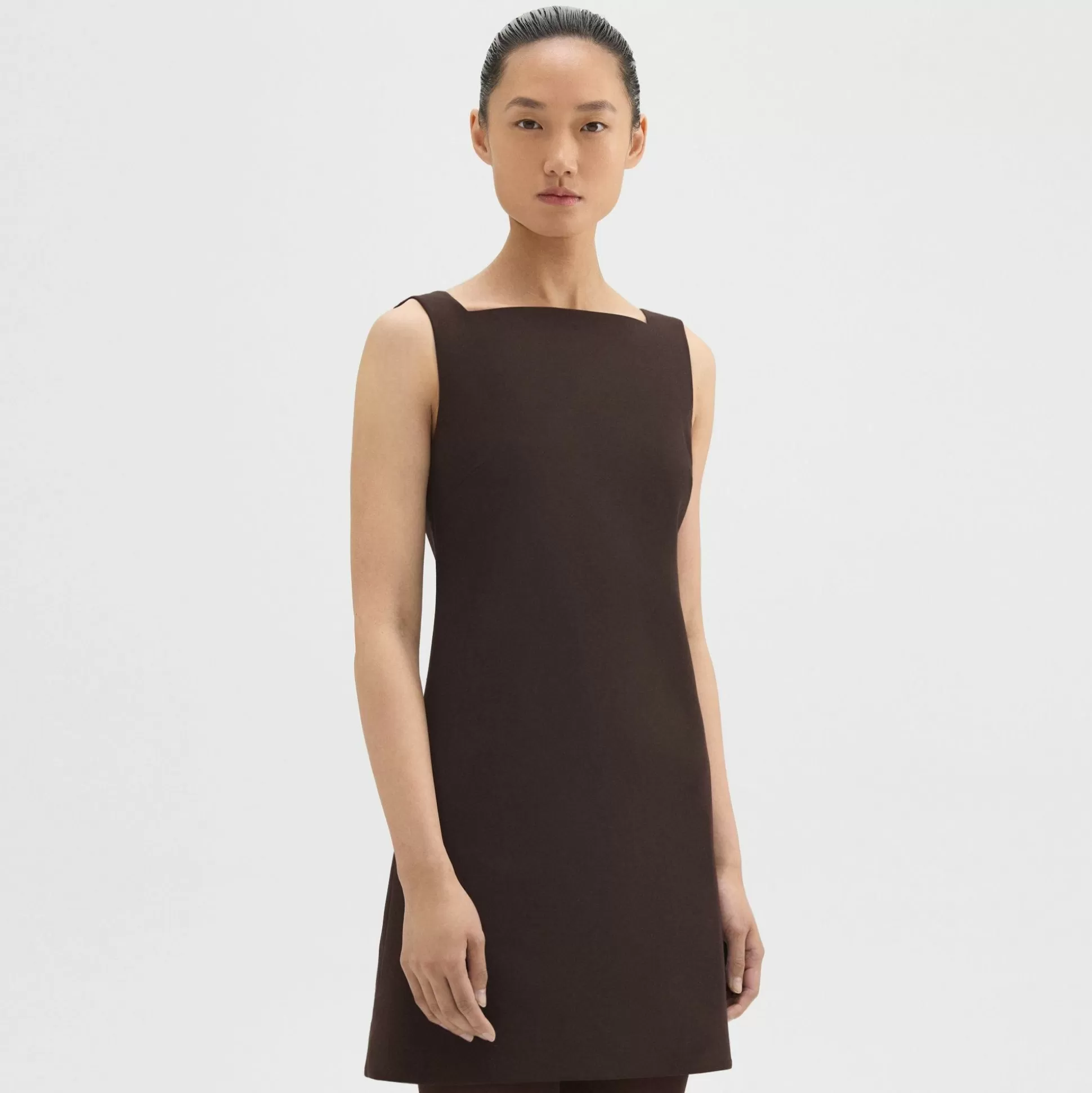 Theory A-Line Mini Dress In Double Weave-Women Dresses