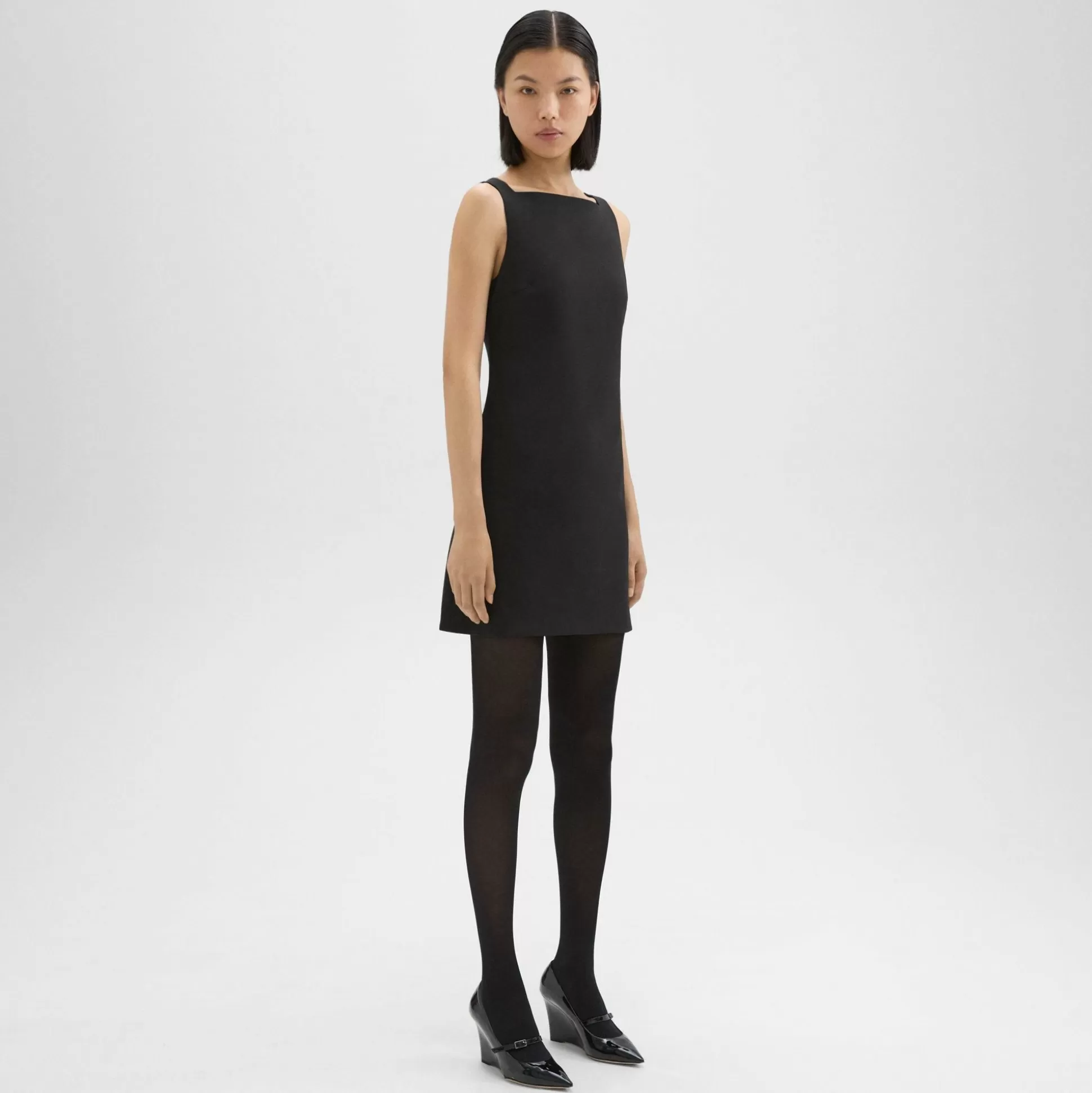 Theory A-Line Mini Dress In Double Weave-Women Dresses