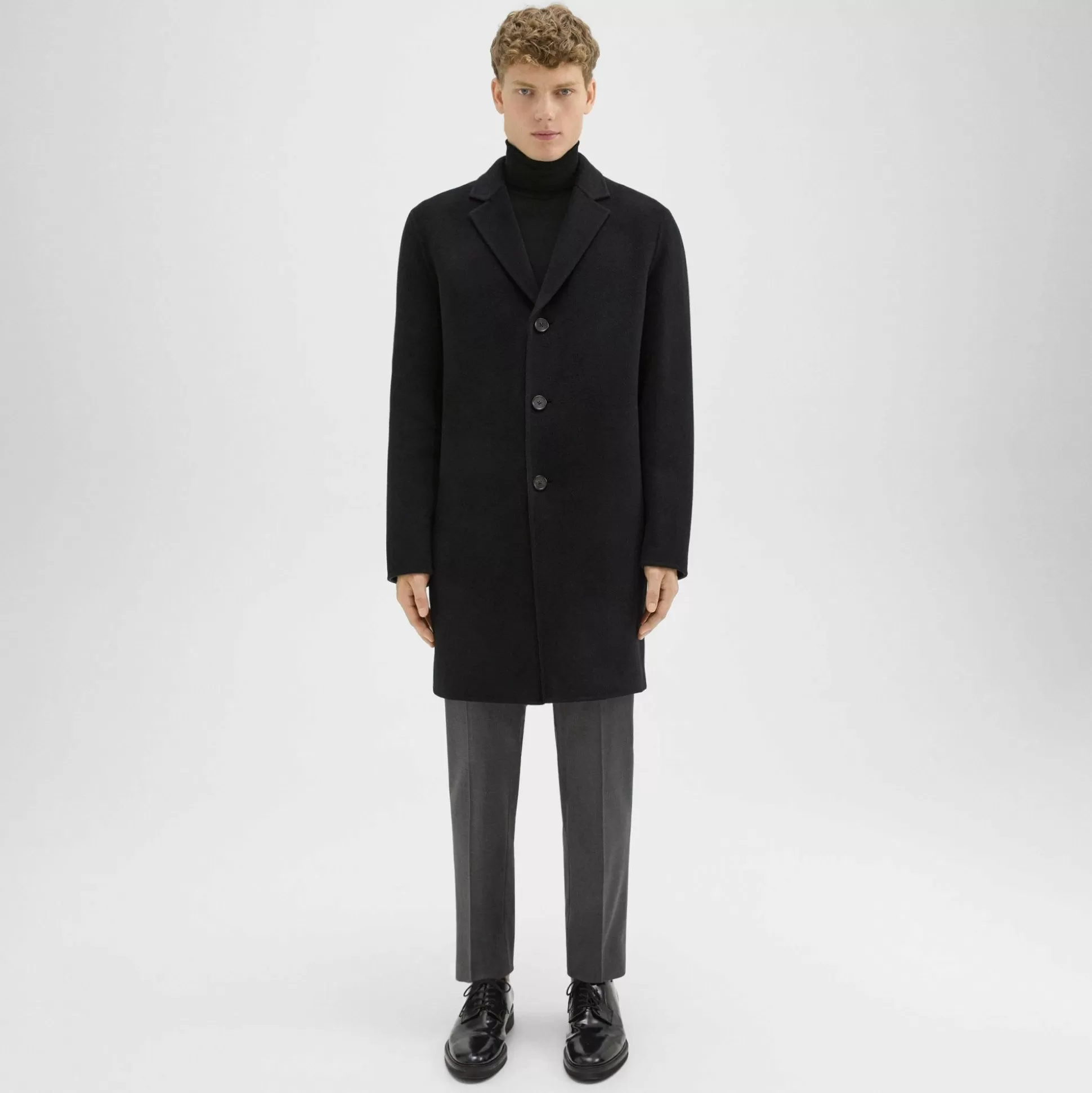 Theory Almec Coat In Double-Face Wool-Cashmere-Men Outerwear