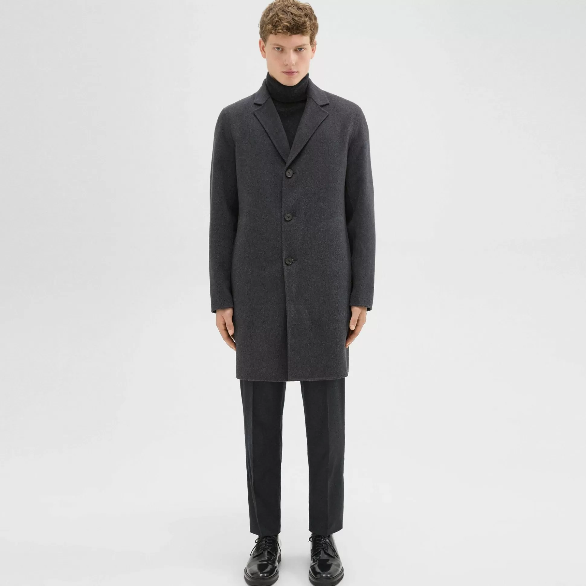 Theory Almec Coat In Double-Face Wool-Cashmere-Men Outerwear