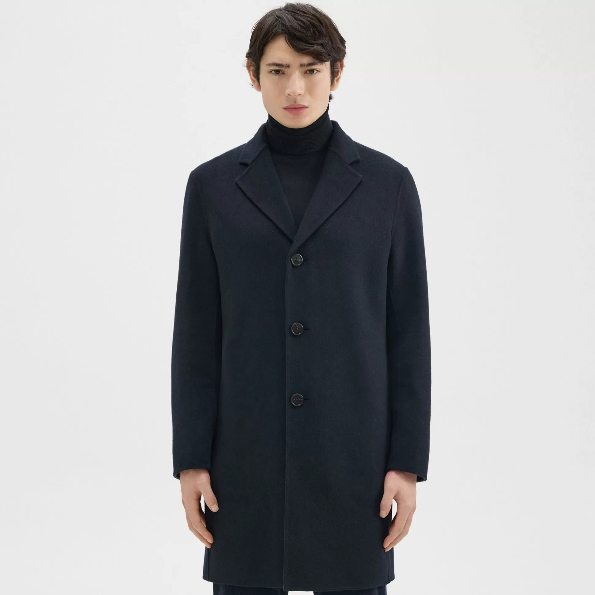 Theory Almec Coat In Double-Face Wool-Cashmere-Men Outerwear