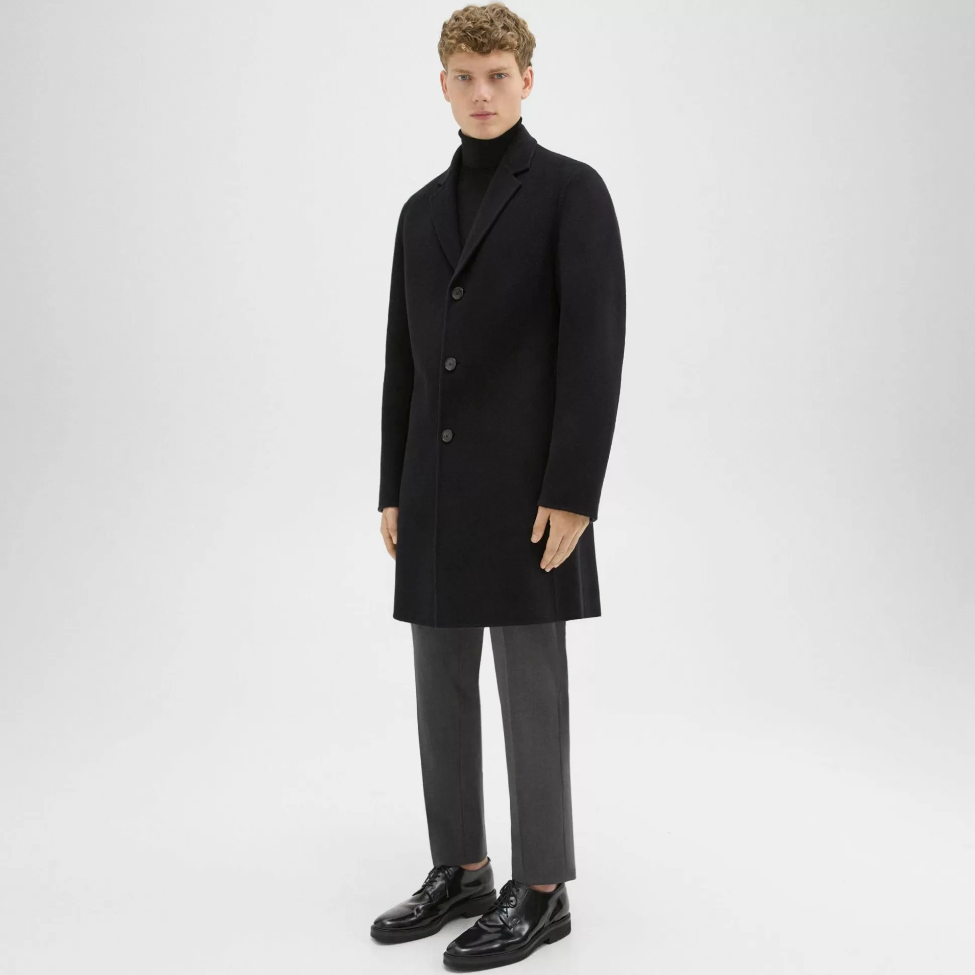 Theory Almec Coat In Double-Face Wool-Cashmere-Men Outerwear