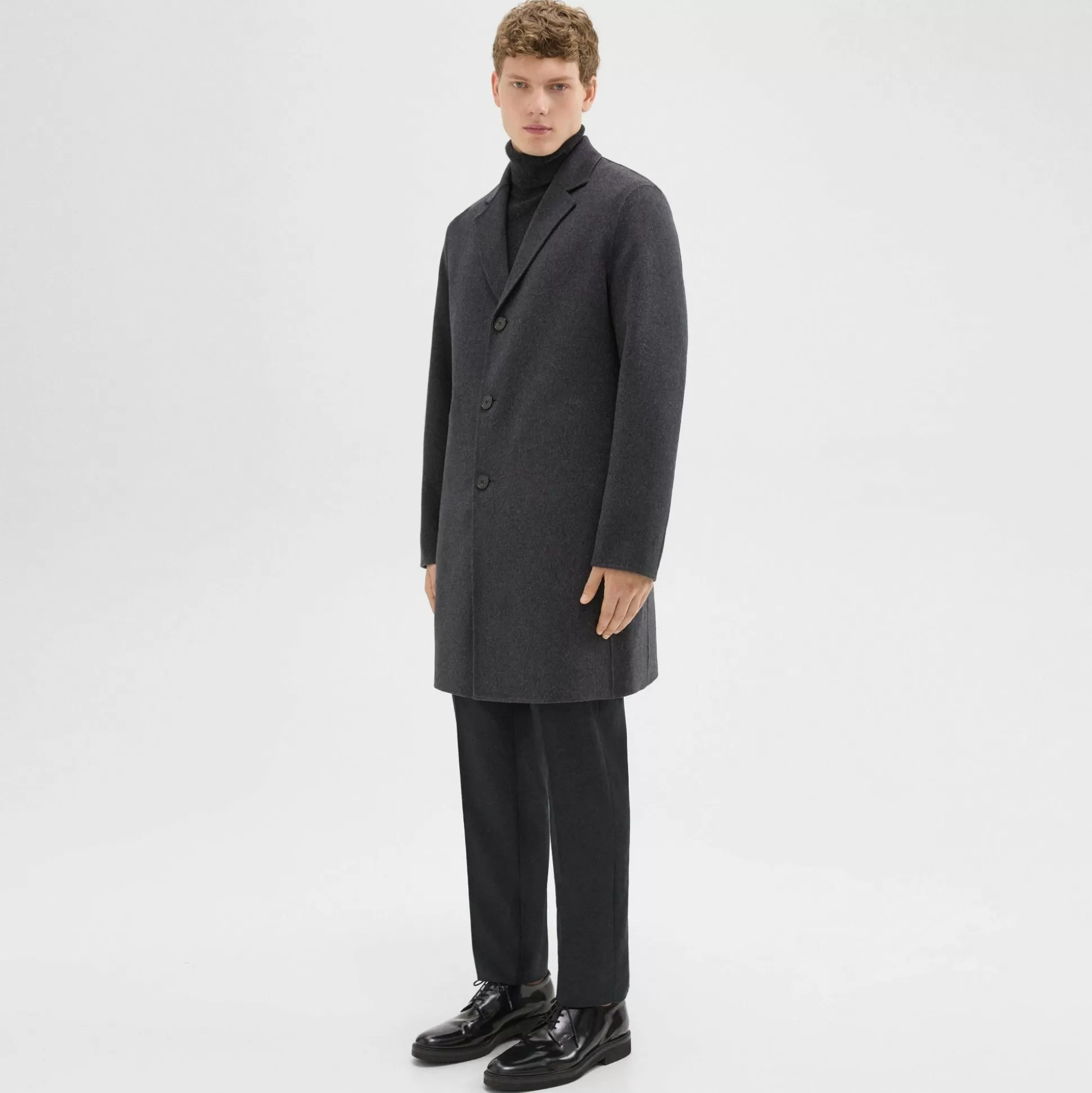 Theory Almec Coat In Double-Face Wool-Cashmere-Men Outerwear