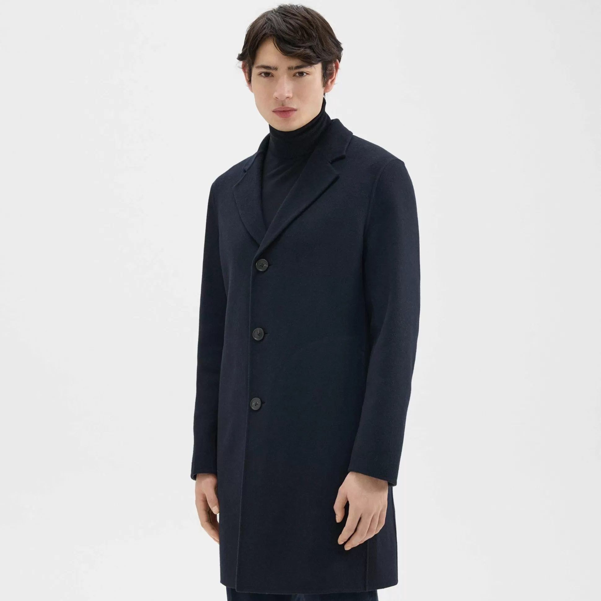 Theory Almec Coat In Double-Face Wool-Cashmere-Men Outerwear