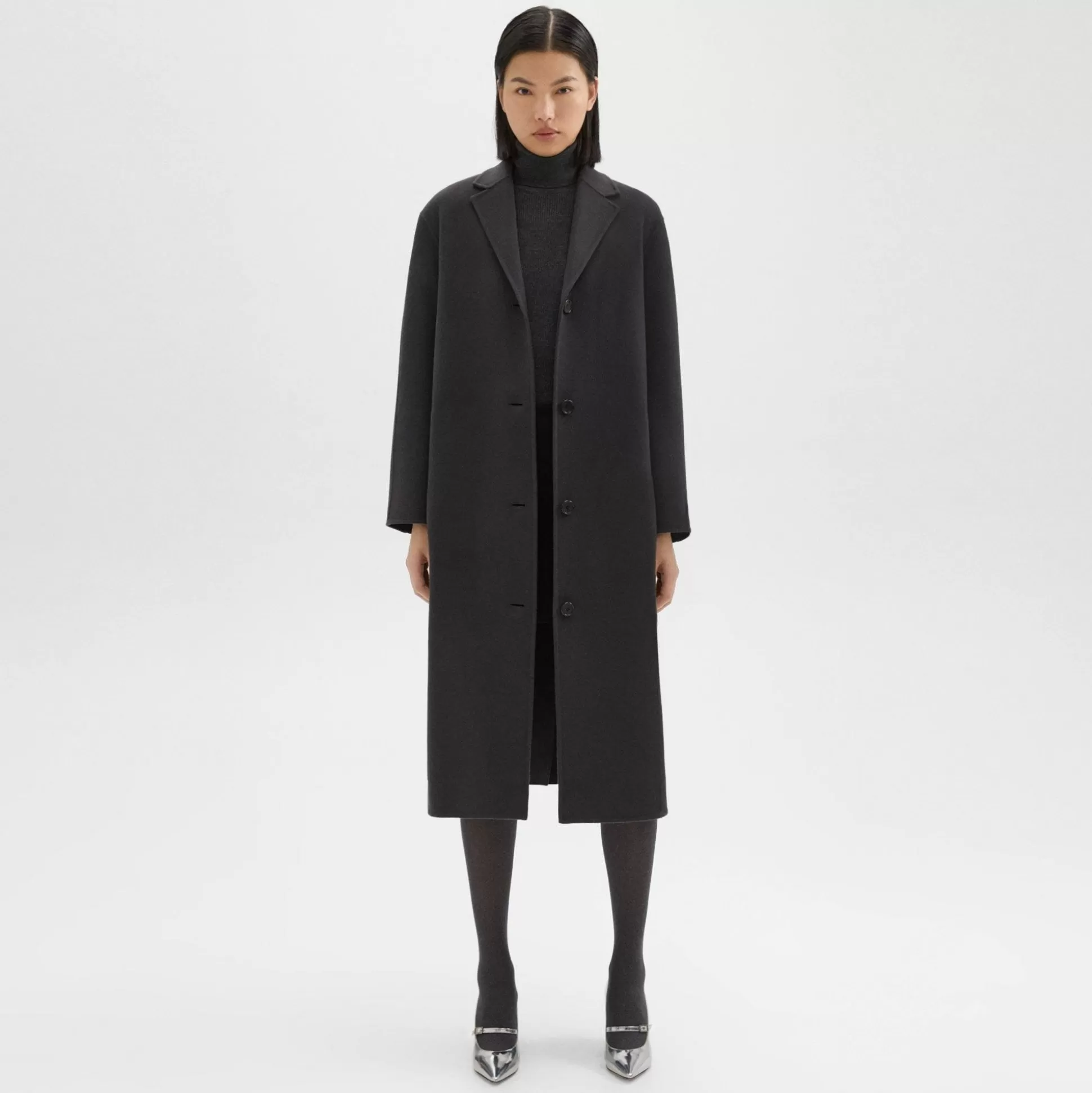 Theory Belted Coat In Recycled Wool-Cashmere-Women Outerwear