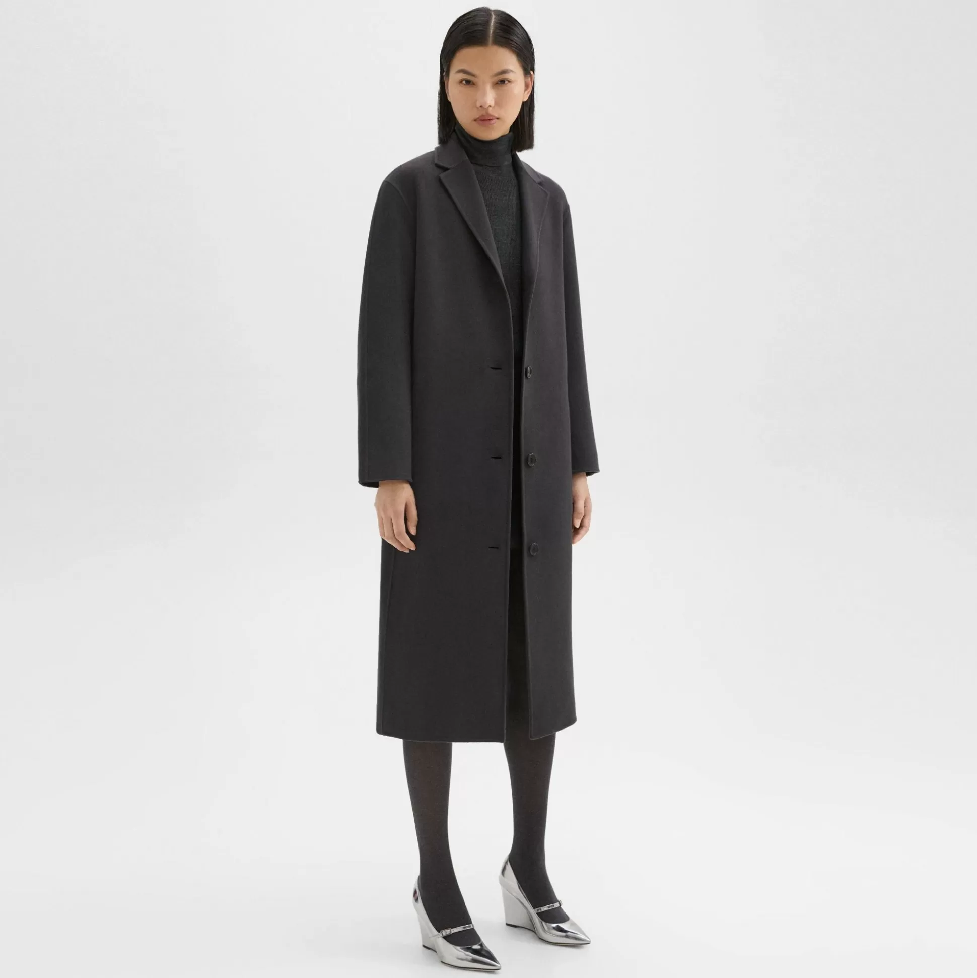 Theory Belted Coat In Recycled Wool-Cashmere-Women Outerwear