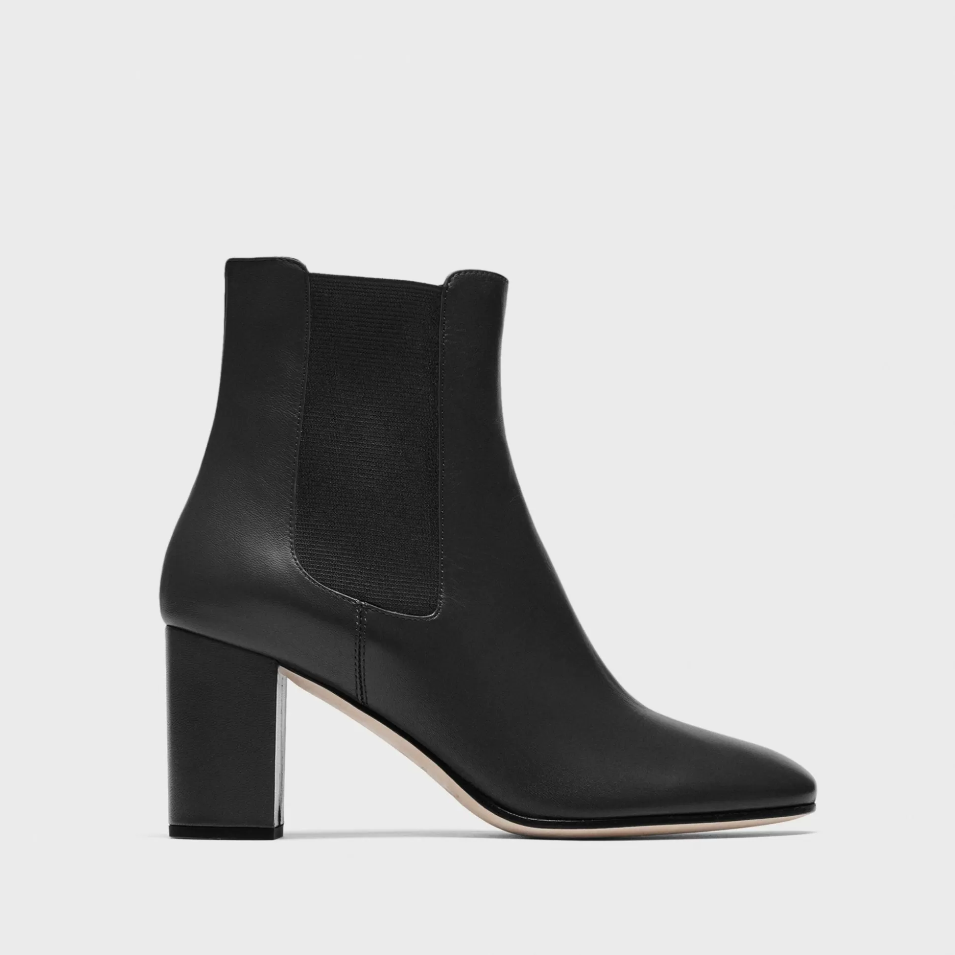 Theory Block Heel Chelsea Bootie In Leather-Women Shoes