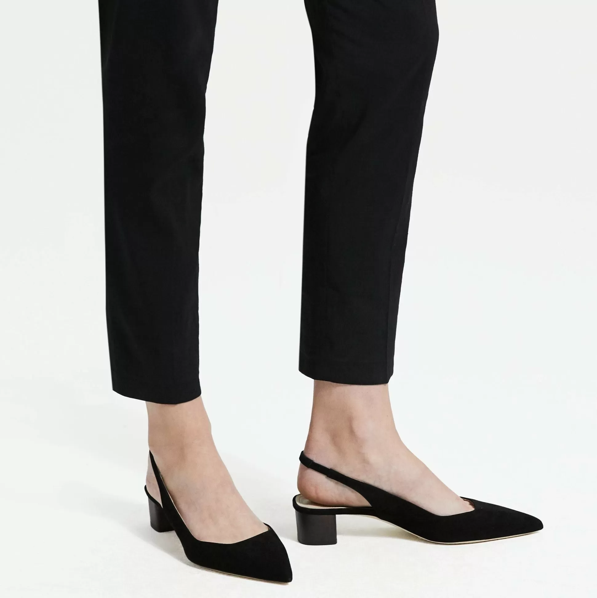 Theory Block Heel Slingback In Suede-Women Shoes