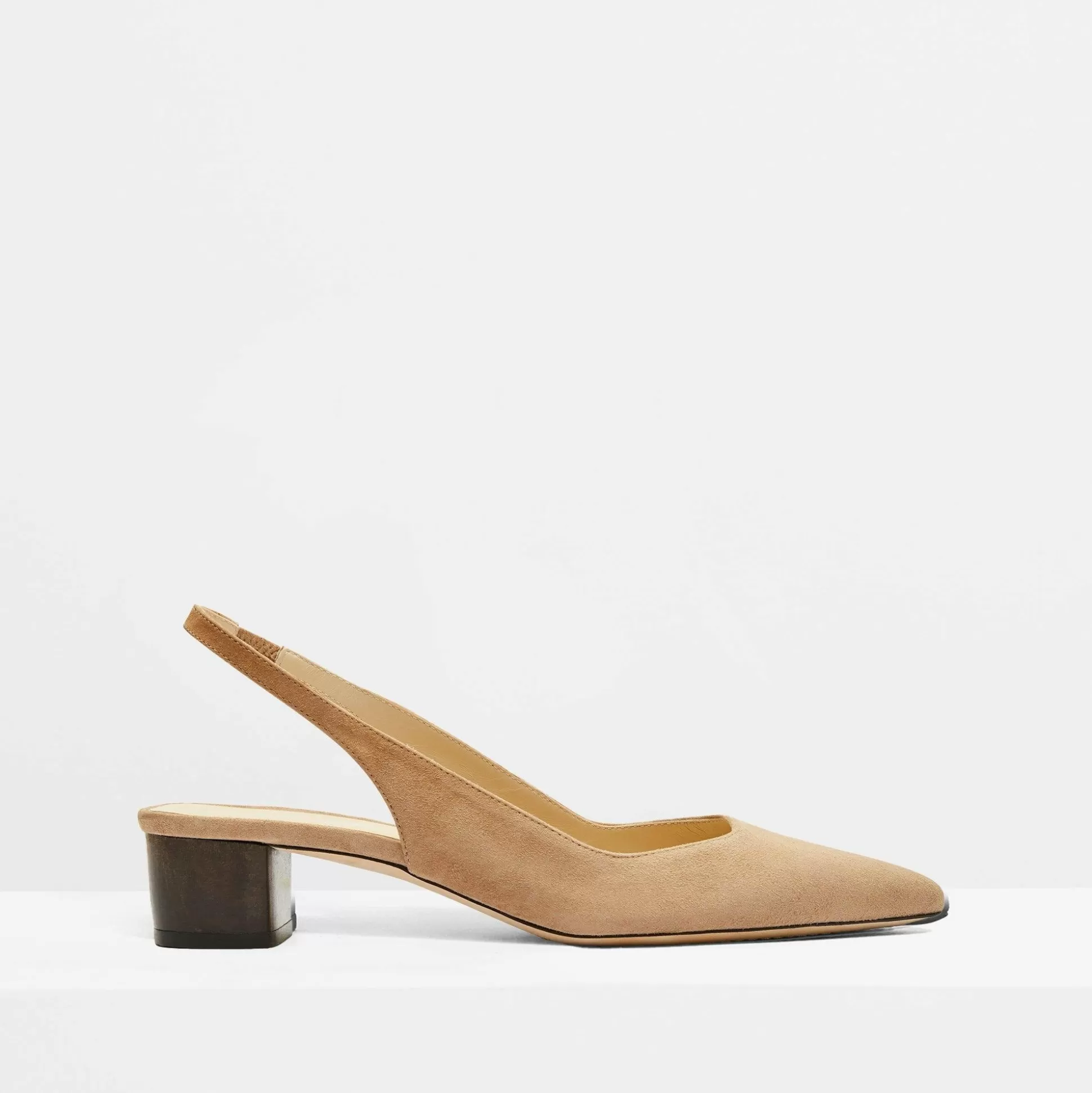 Theory Block Heel Slingback In Suede-Women Shoes