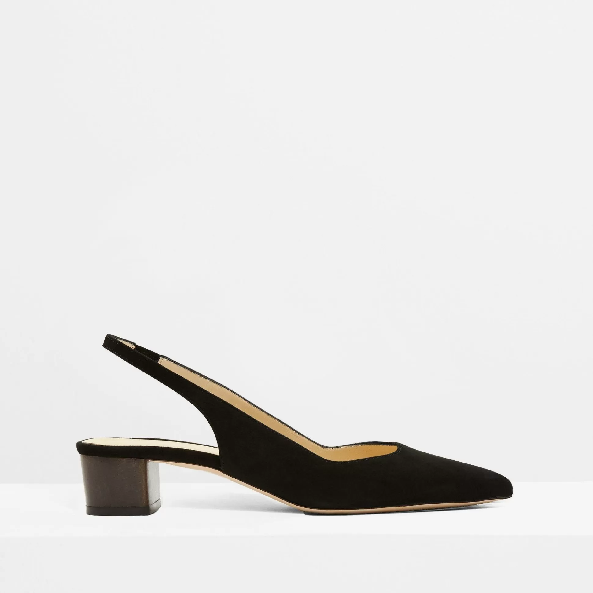 Theory Block Heel Slingback In Suede-Women Shoes