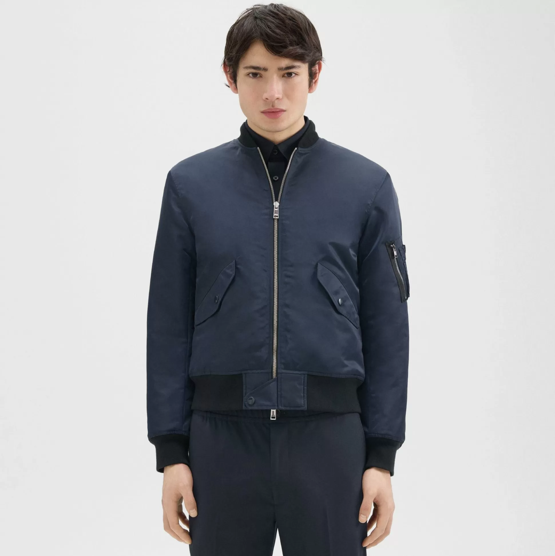 Theory Bomber Puffer Jacket In Recycled Nylon-Men Outerwear | Blazers + Jackets