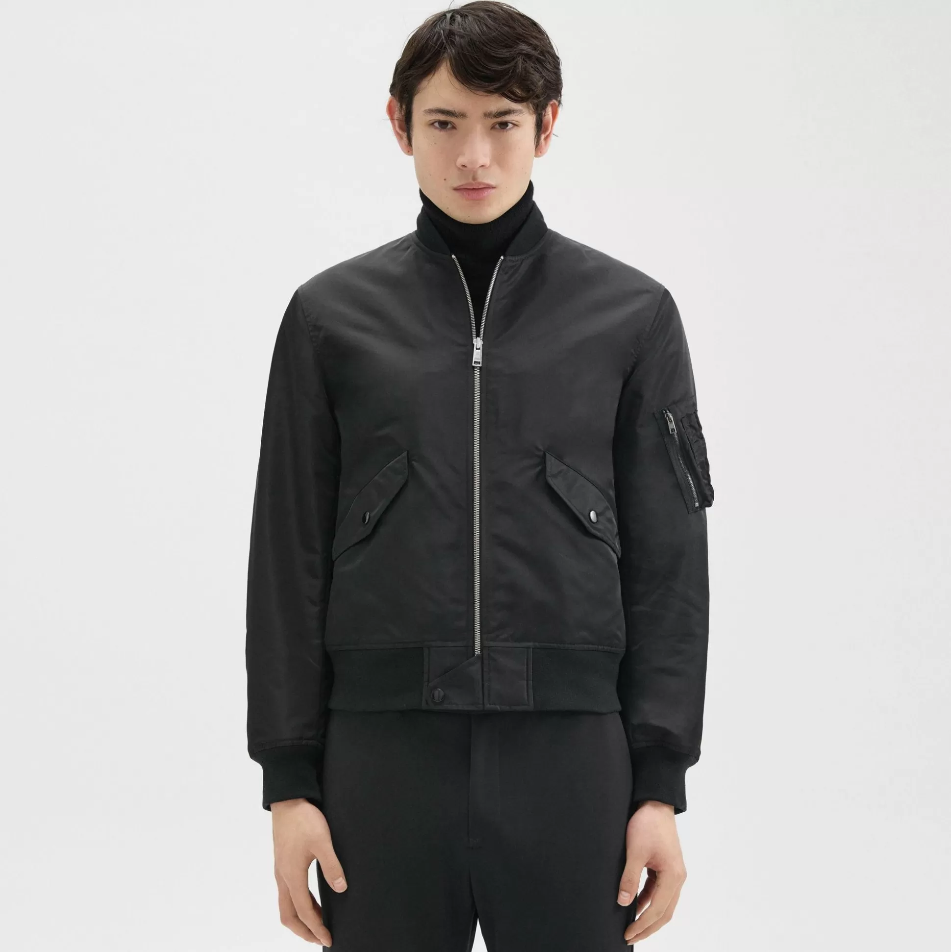 Theory Bomber Puffer Jacket In Recycled Nylon-Men Blazers + Jackets | Outerwear