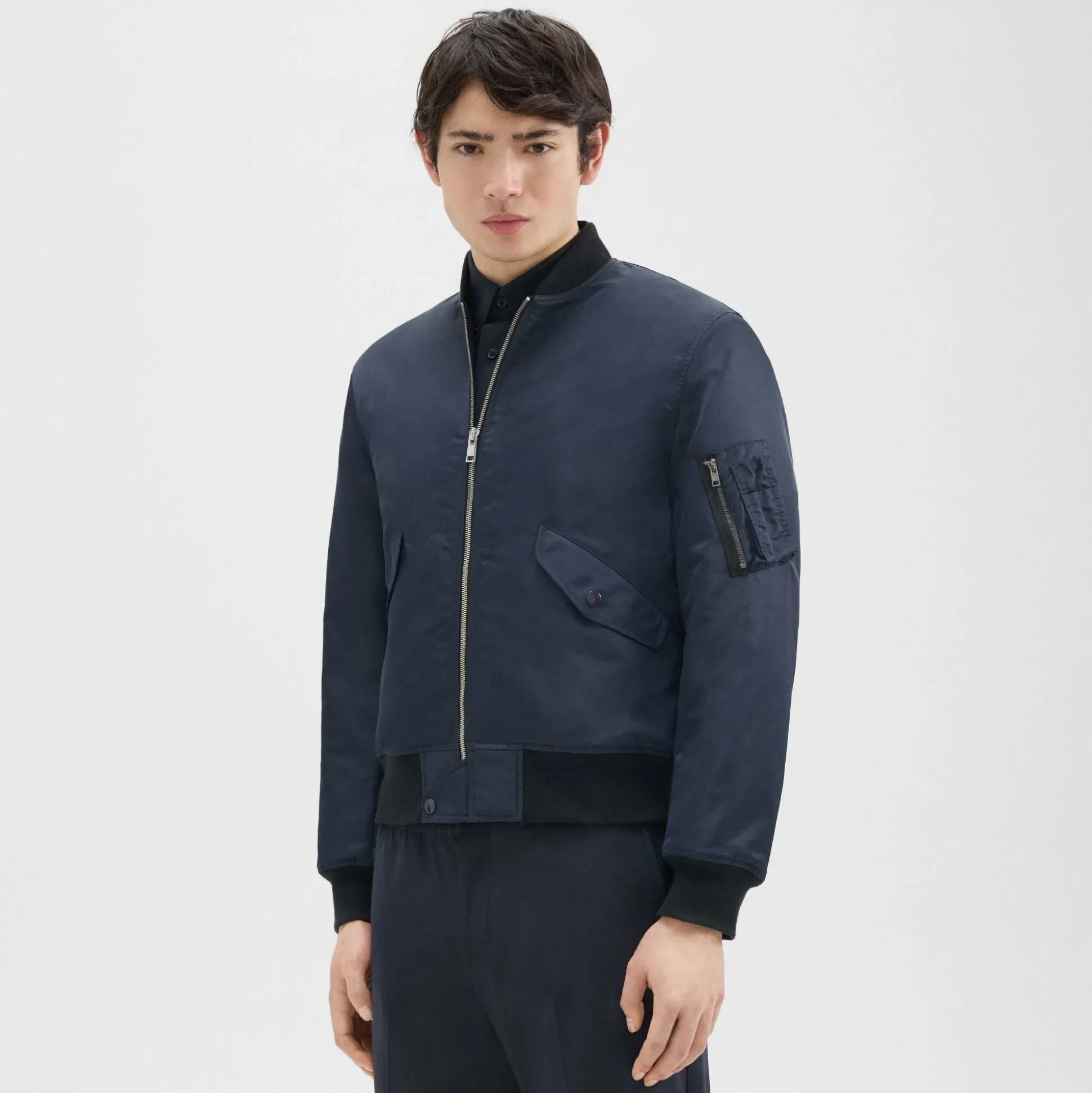 Theory Bomber Puffer Jacket In Recycled Nylon-Men Outerwear | Blazers + Jackets