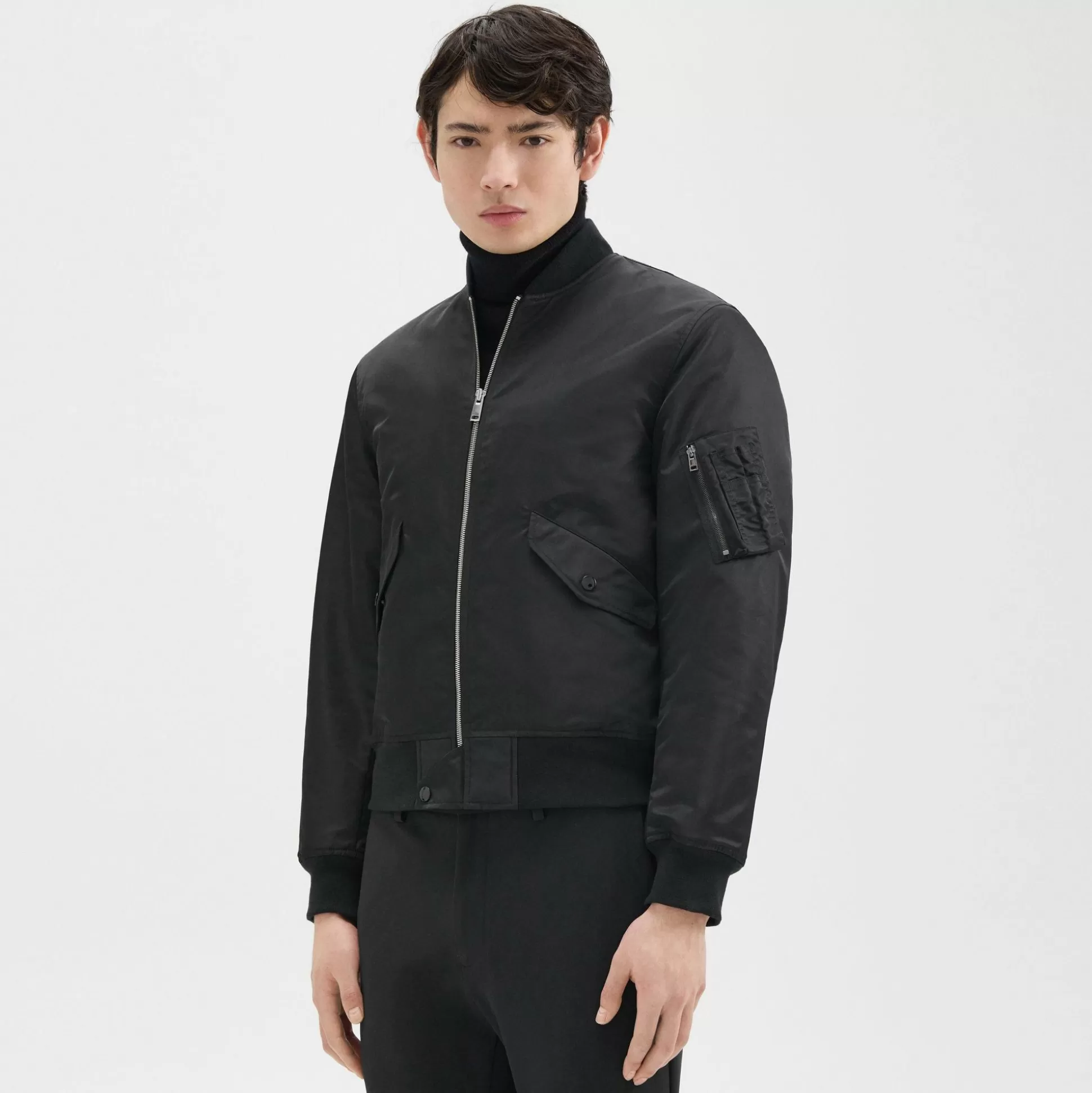 Theory Bomber Puffer Jacket In Recycled Nylon-Men Blazers + Jackets | Outerwear