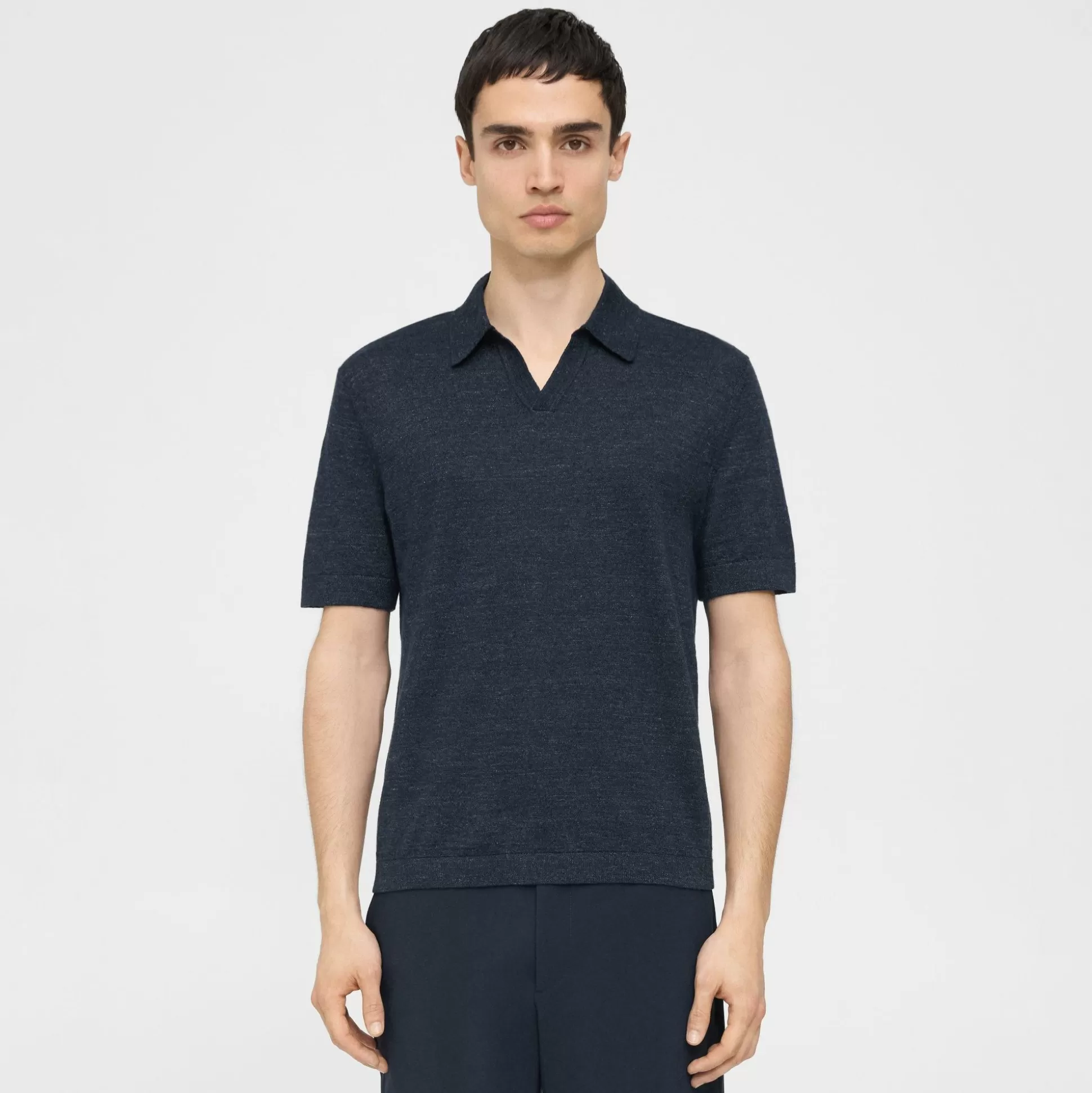 Theory Brenan Polo Shirt In Cotton-Linen-Men T-shirts + Polos | Sweaters + Cardigans