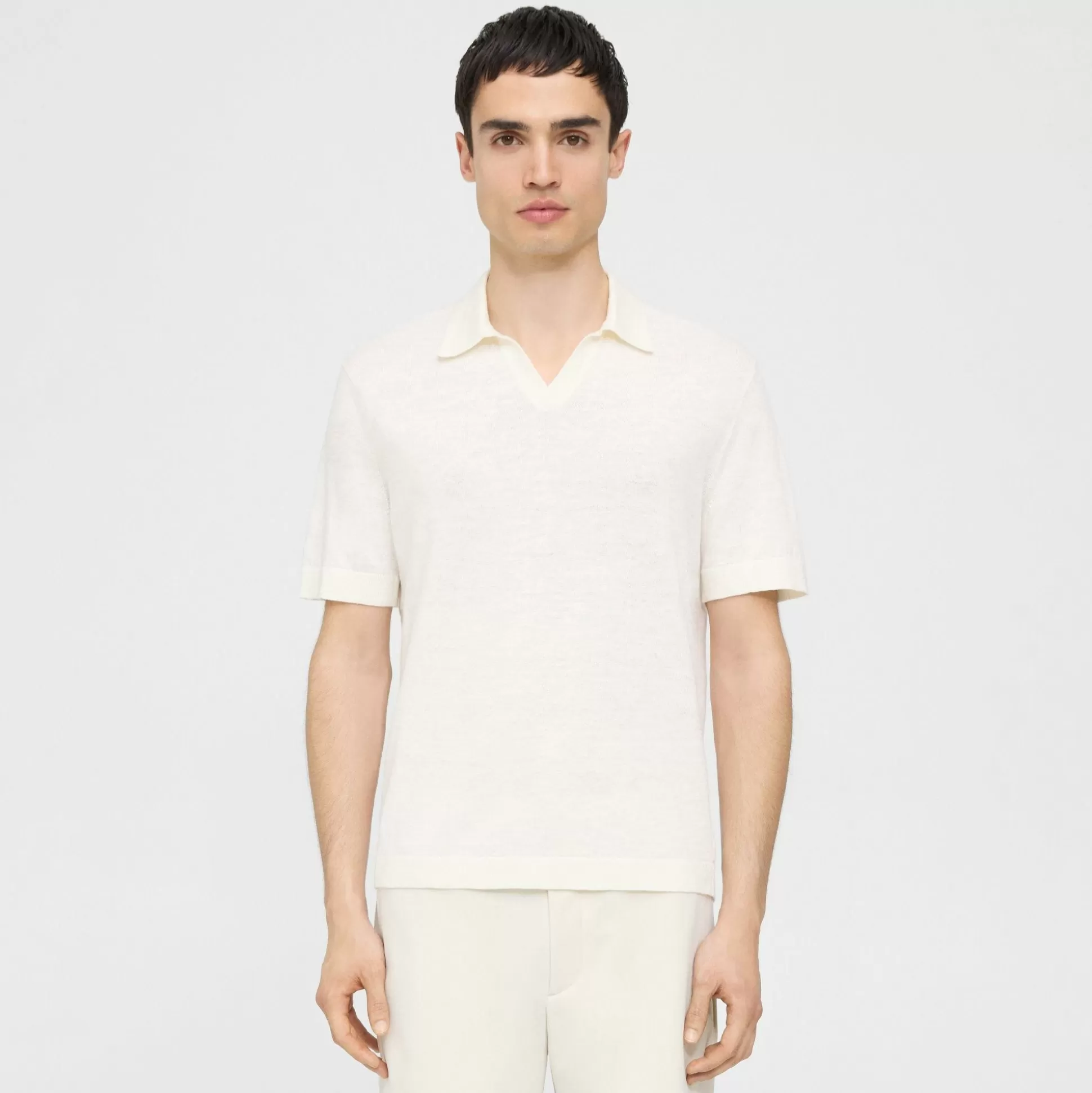 Theory Brenan Polo Shirt In Cotton-Linen-Men T-shirts + Polos | Sweaters + Cardigans