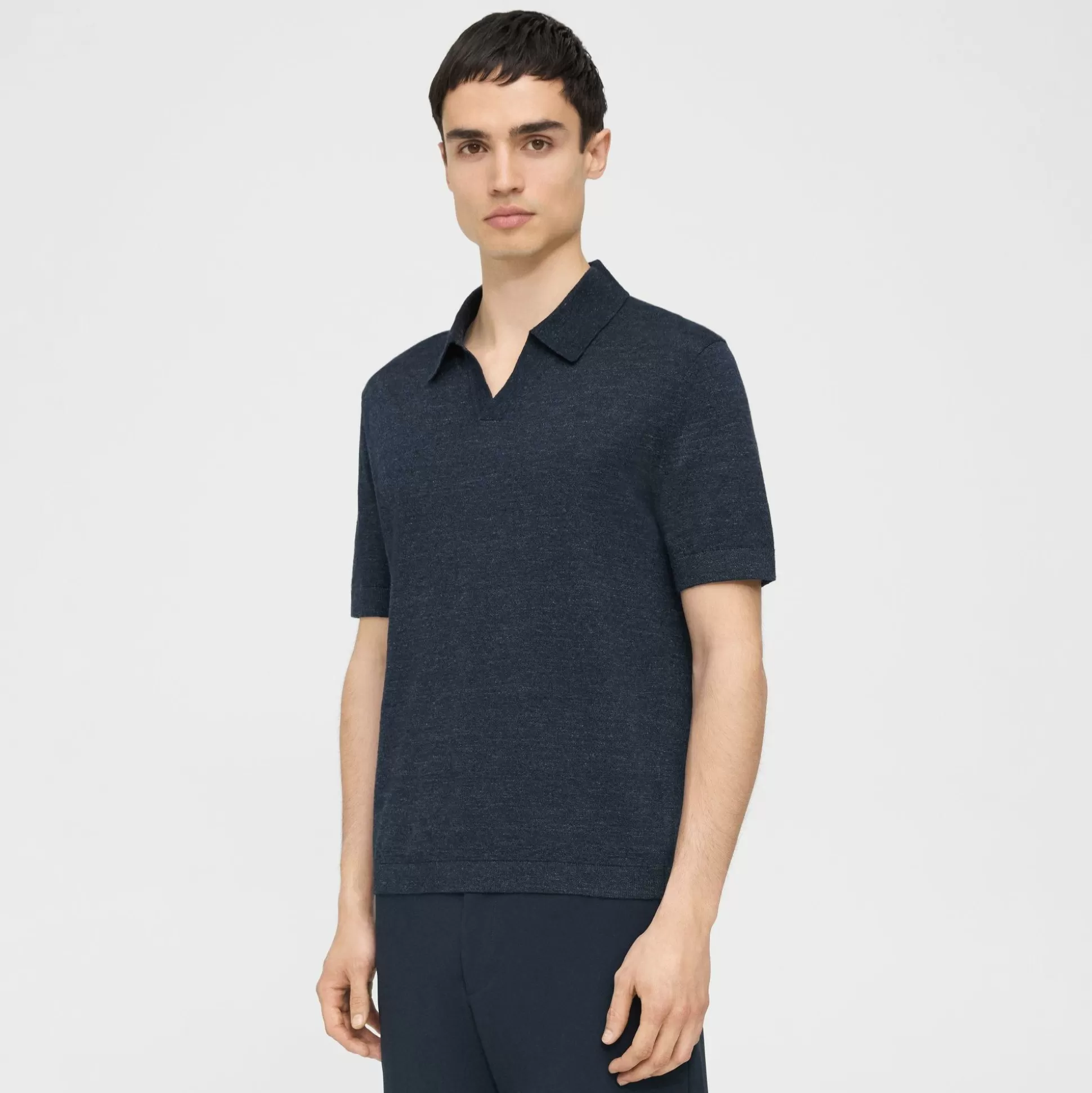 Theory Brenan Polo Shirt In Cotton-Linen-Men T-shirts + Polos | Sweaters + Cardigans