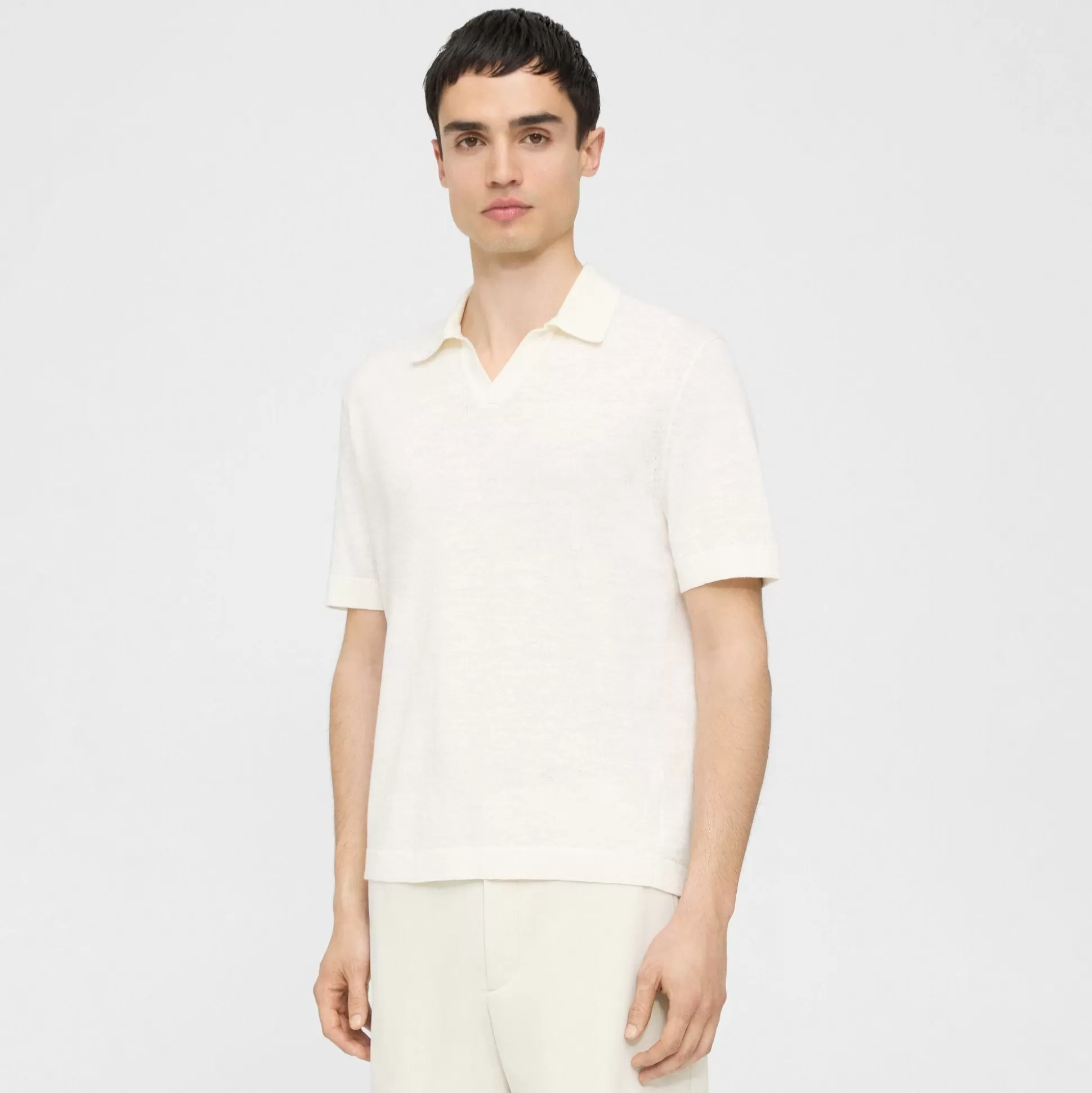 Theory Brenan Polo Shirt In Cotton-Linen-Men T-shirts + Polos | Sweaters + Cardigans