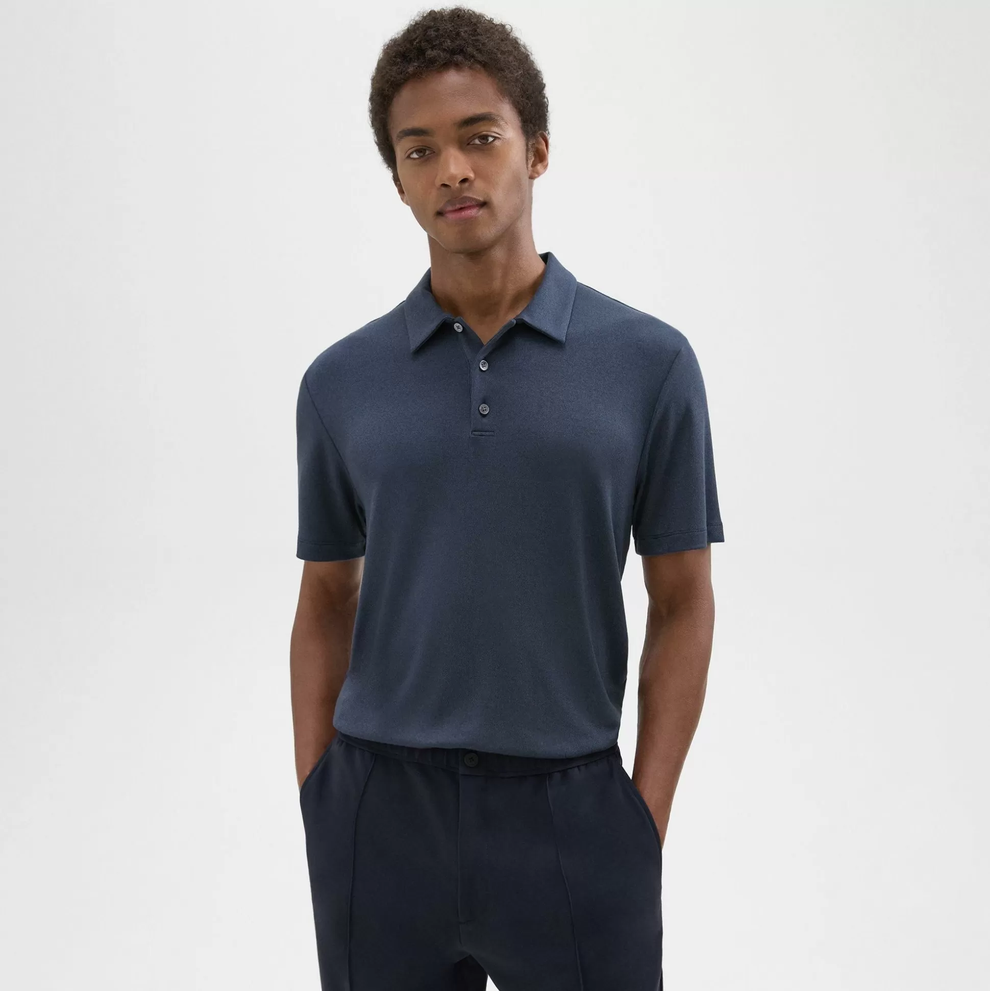 Theory Bron Polo Shirt In Anemone Modal Jersey-Men T-shirts + Polos