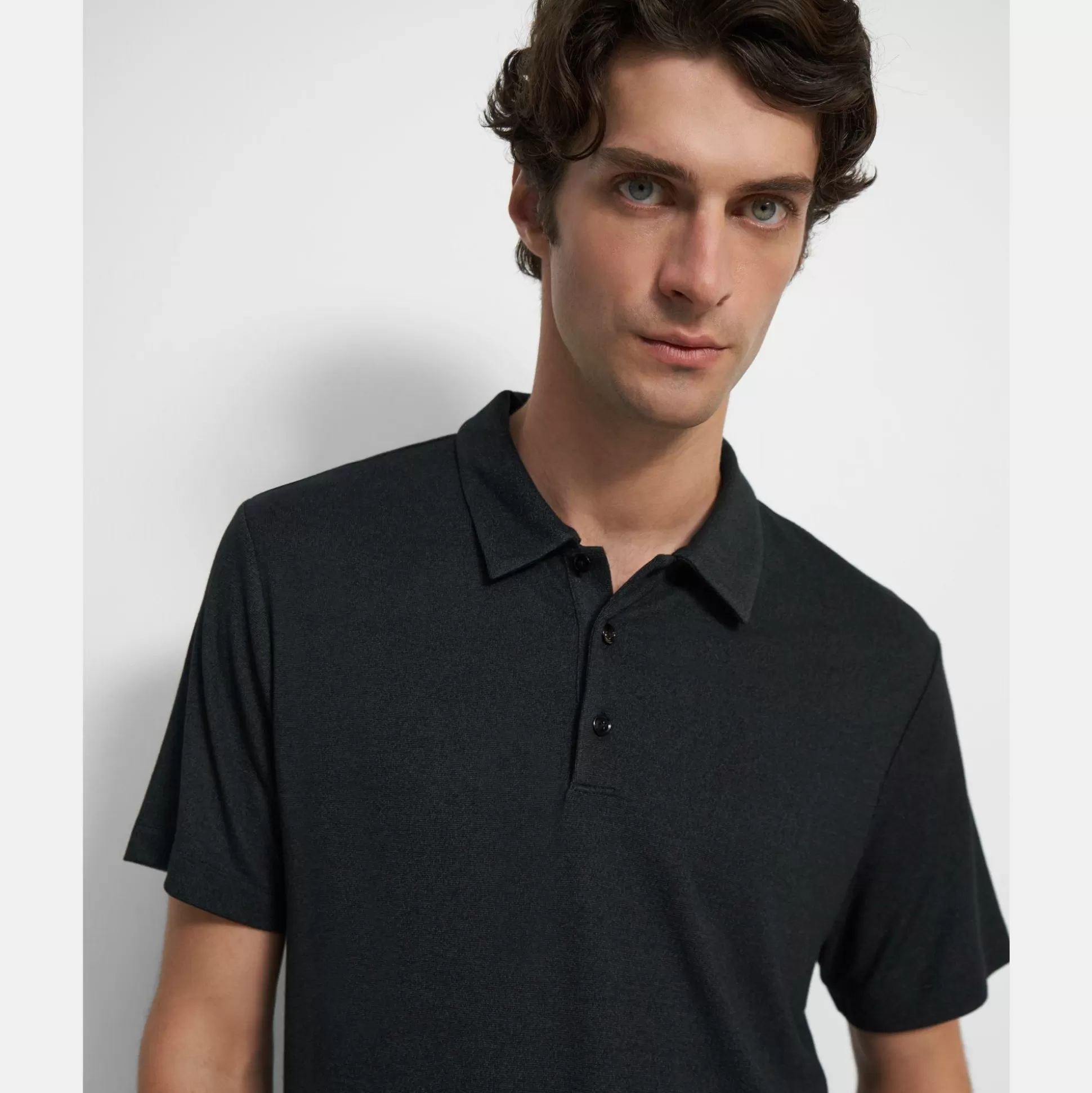 Theory Bron Polo Shirt In Anemone Modal Jersey-Men T-shirts + Polos