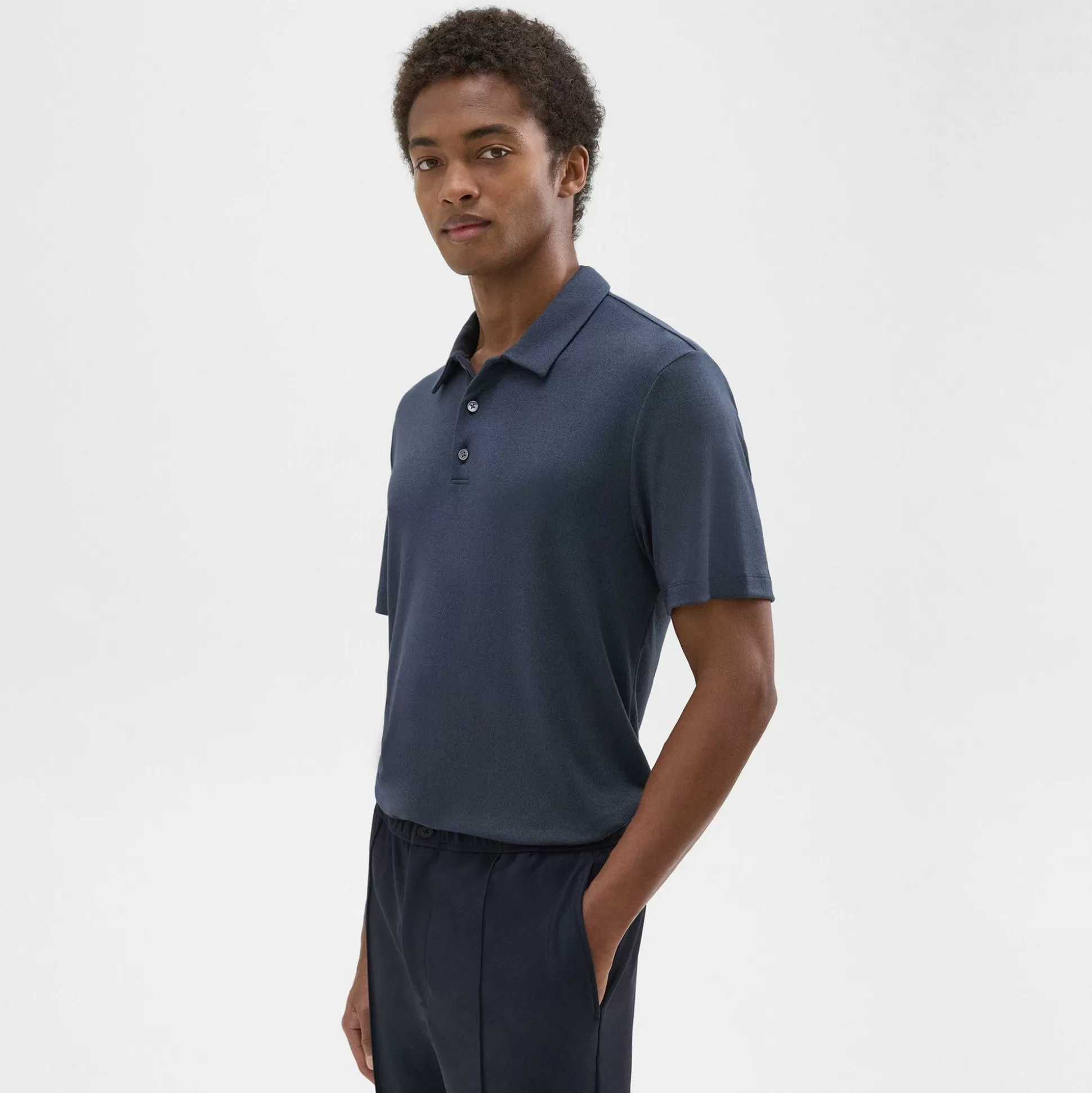 Theory Bron Polo Shirt In Anemone Modal Jersey-Men T-shirts + Polos