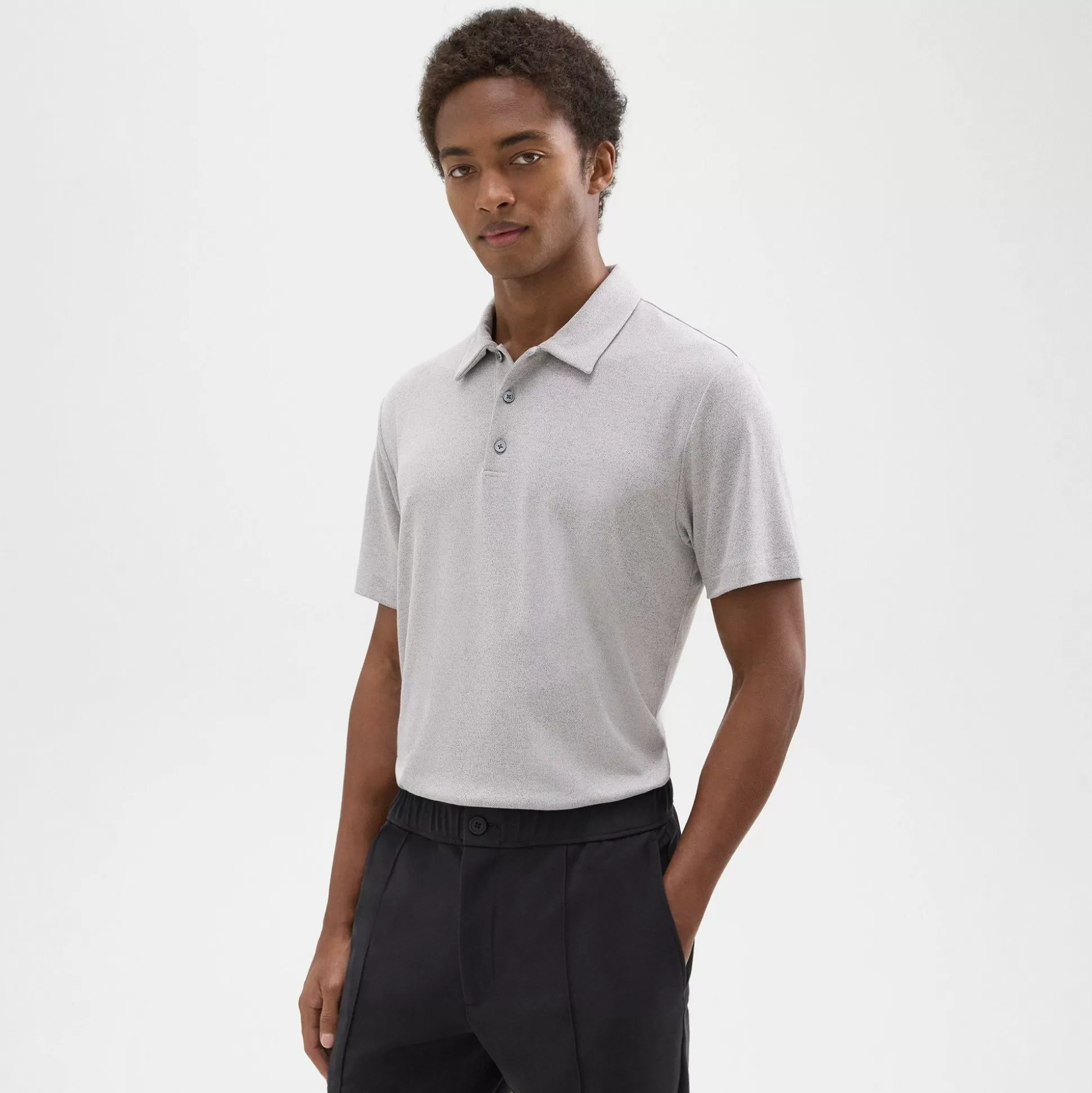 Theory Bron Polo Shirt In Anemone Modal Jersey-Men T-shirts + Polos