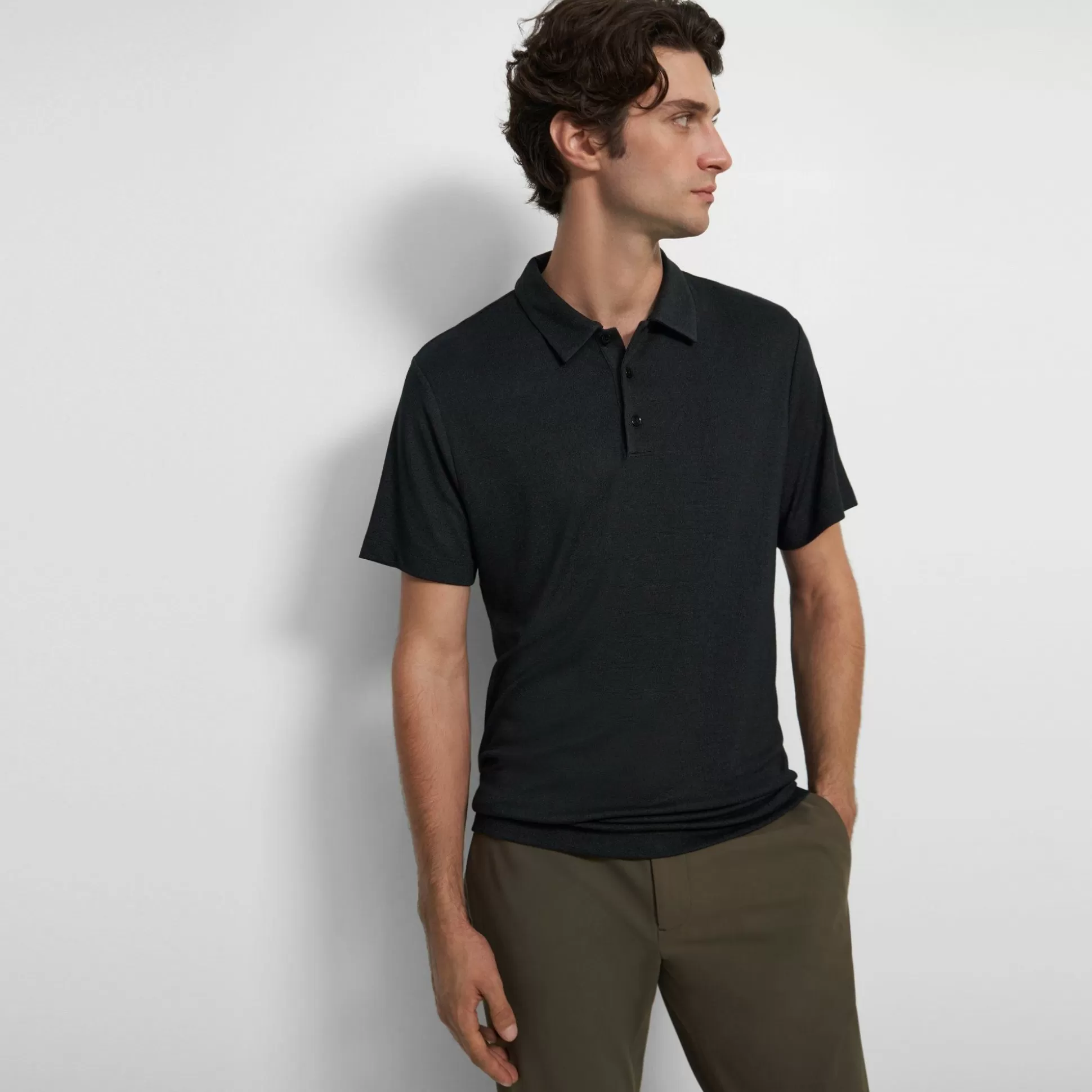 Theory Bron Polo Shirt In Anemone Modal Jersey-Men T-shirts + Polos