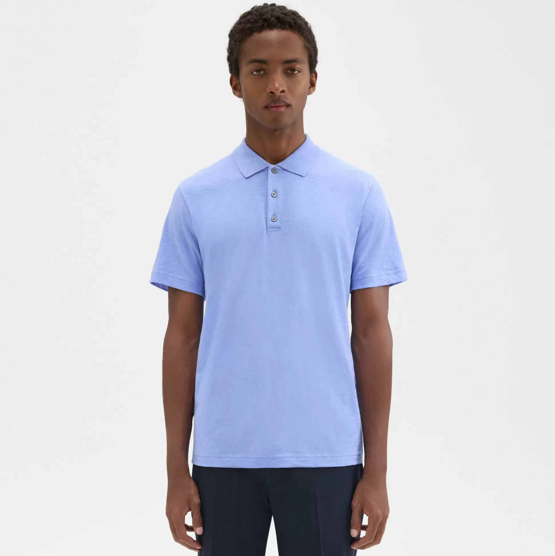 Theory Bron Polo Shirt In Cosmos Slub Cotton-Men T-shirts + Polos