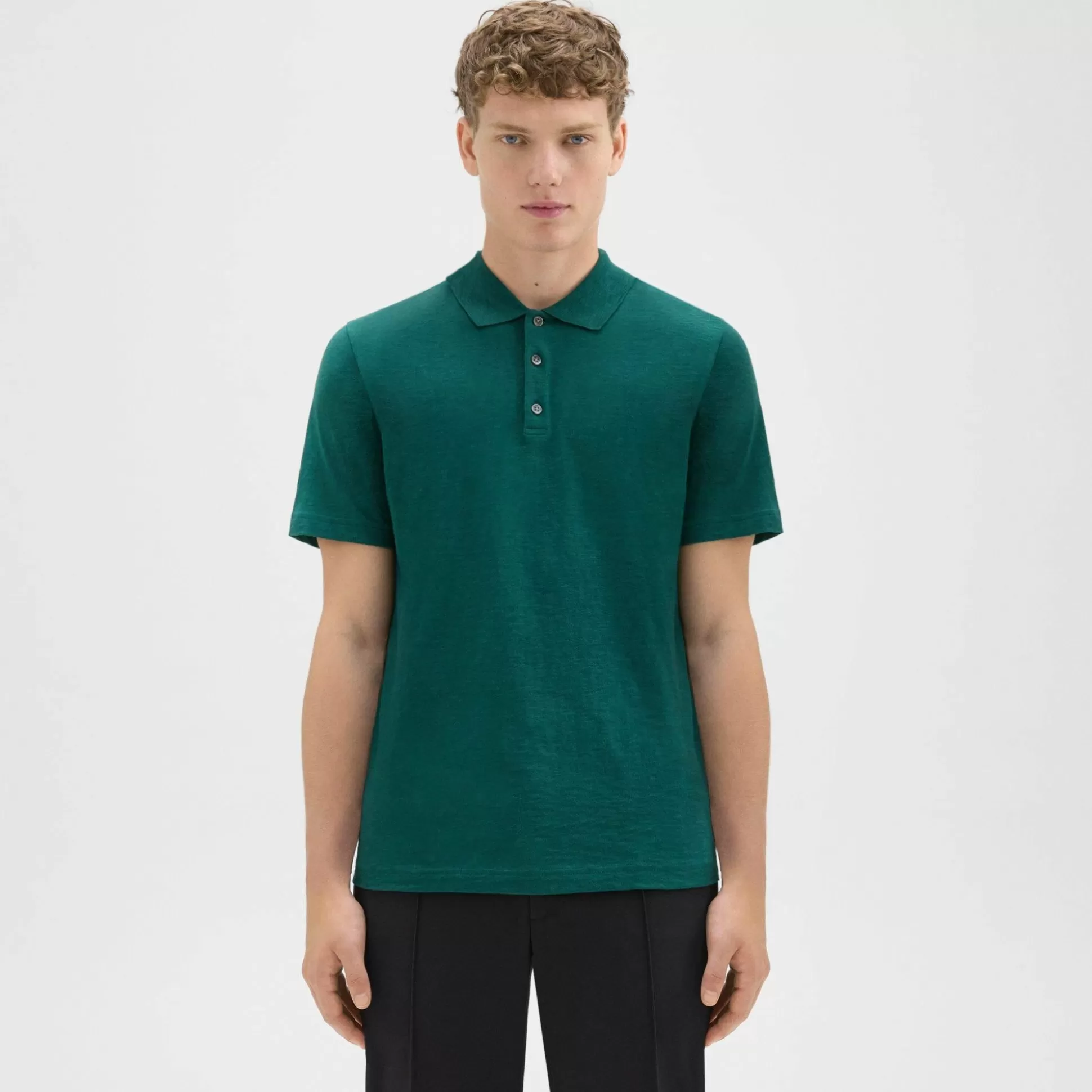 Theory Bron Polo Shirt In Cosmos Slub Cotton-Men T-shirts + Polos