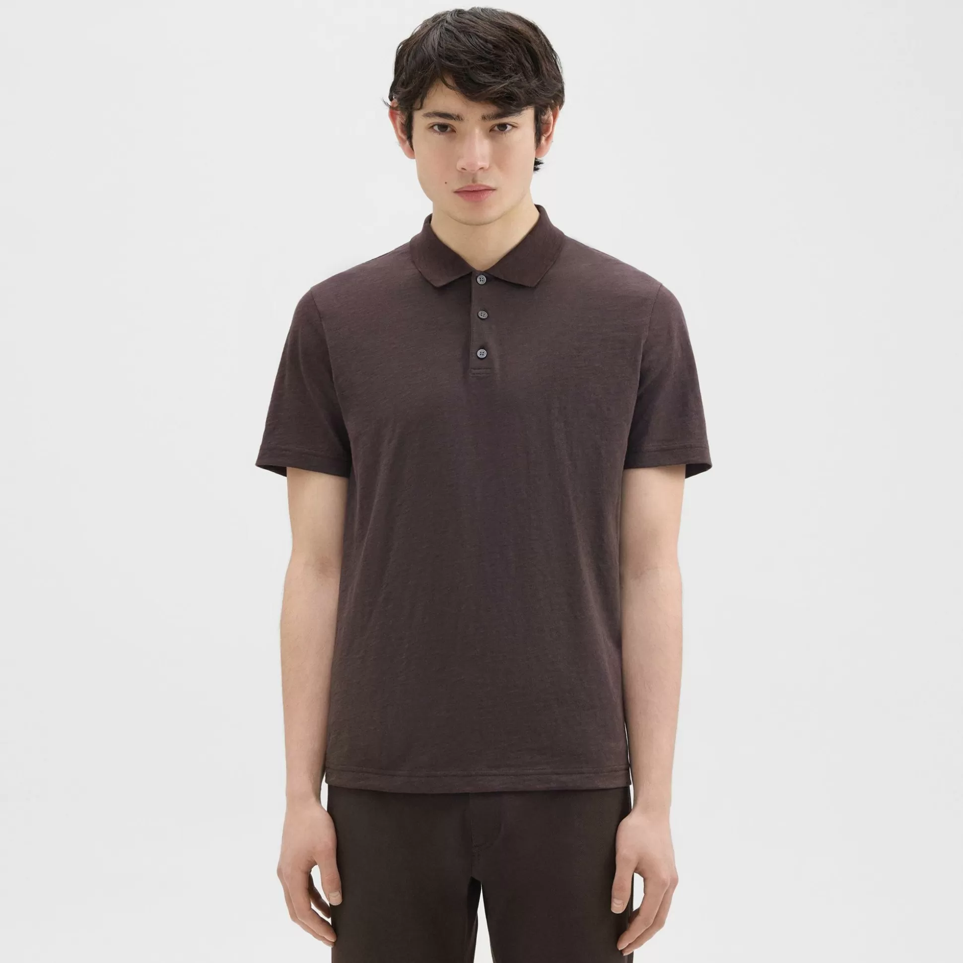 Theory Bron Polo Shirt In Cosmos Slub Cotton-Men T-shirts + Polos