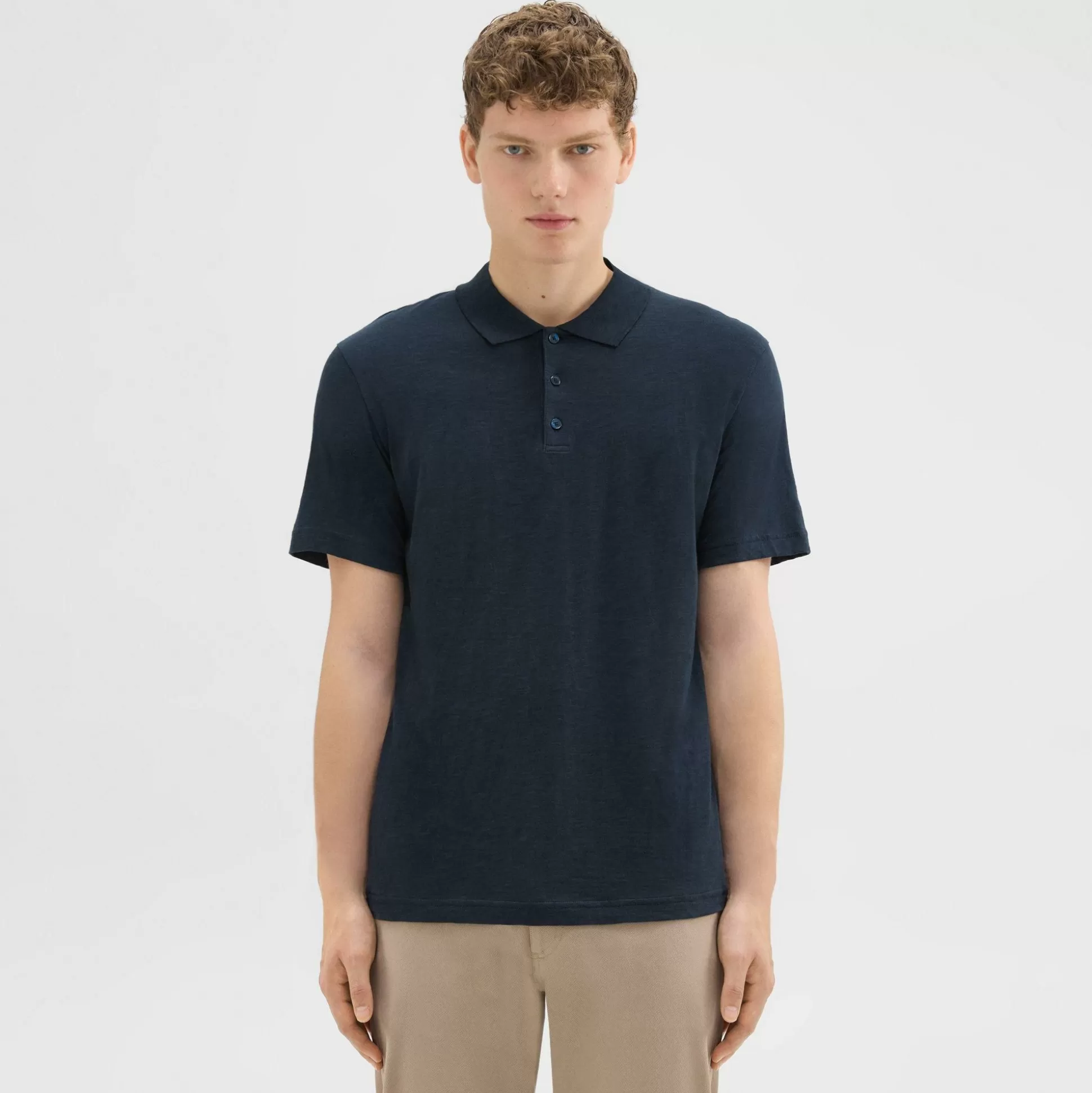 Theory Bron Polo Shirt In Cosmos Slub Cotton-Men T-shirts + Polos