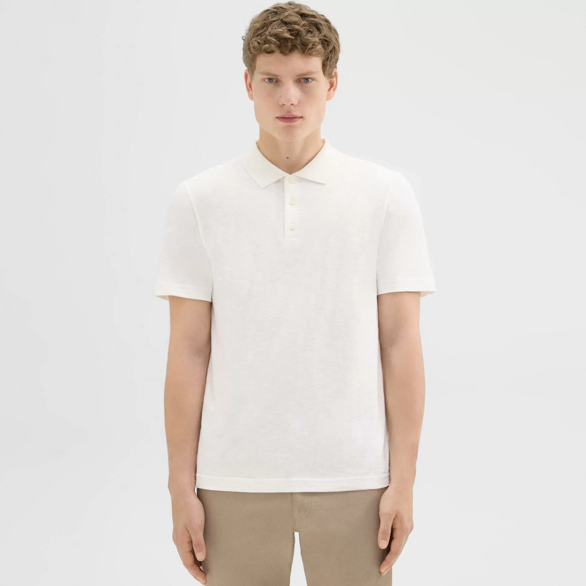 Theory Bron Polo Shirt In Cosmos Slub Cotton-Men T-shirts + Polos