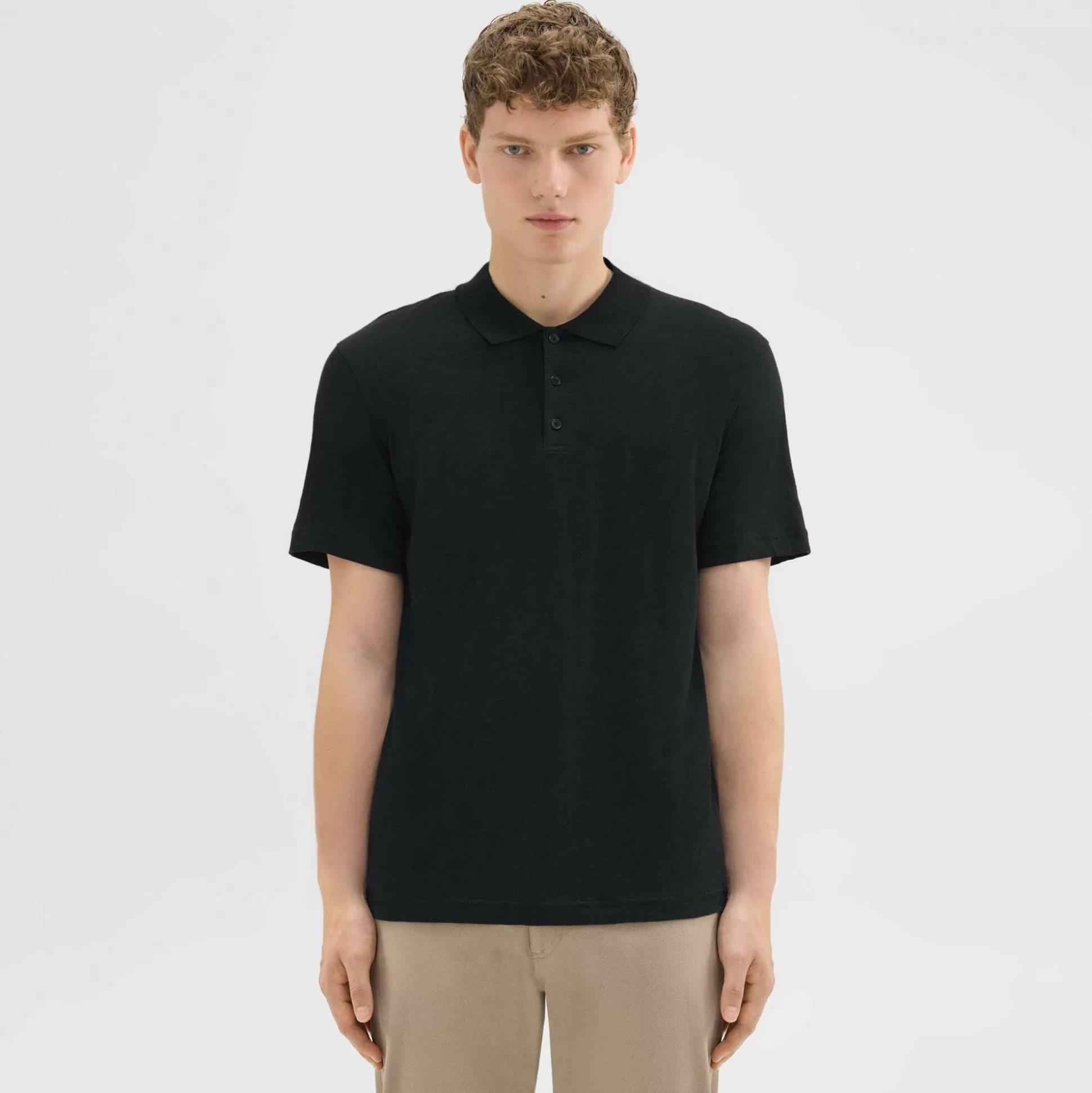 Theory Bron Polo Shirt In Cosmos Slub Cotton-Men T-shirts + Polos