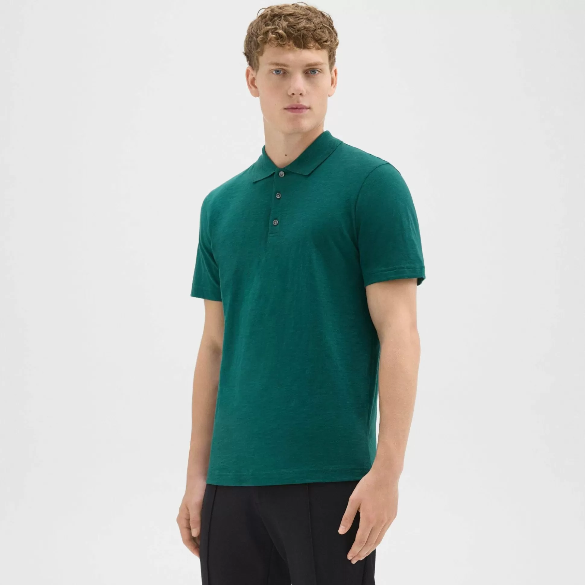 Theory Bron Polo Shirt In Cosmos Slub Cotton-Men T-shirts + Polos