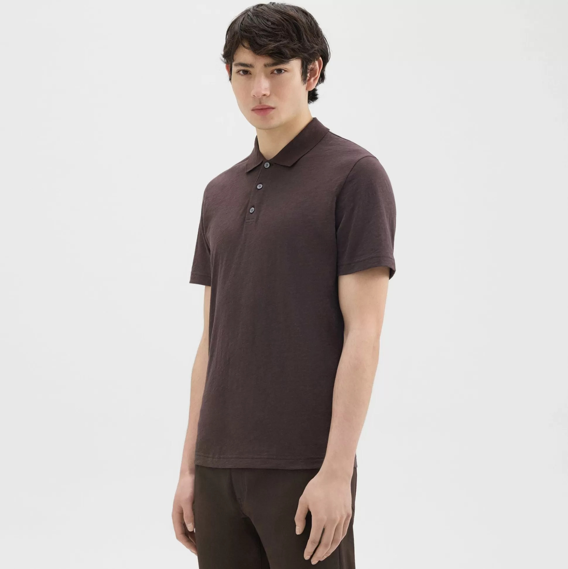 Theory Bron Polo Shirt In Cosmos Slub Cotton-Men T-shirts + Polos