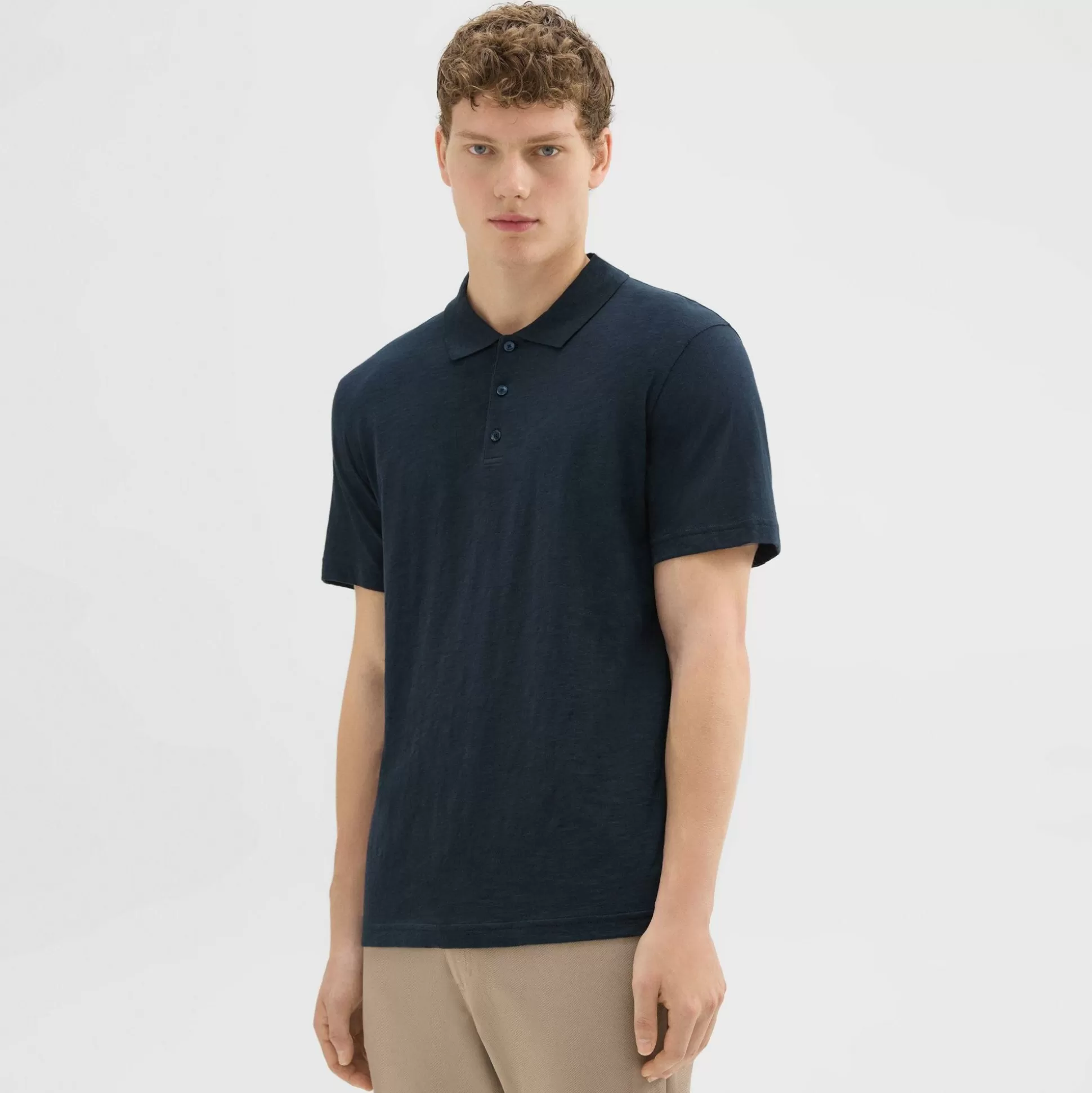 Theory Bron Polo Shirt In Cosmos Slub Cotton-Men T-shirts + Polos