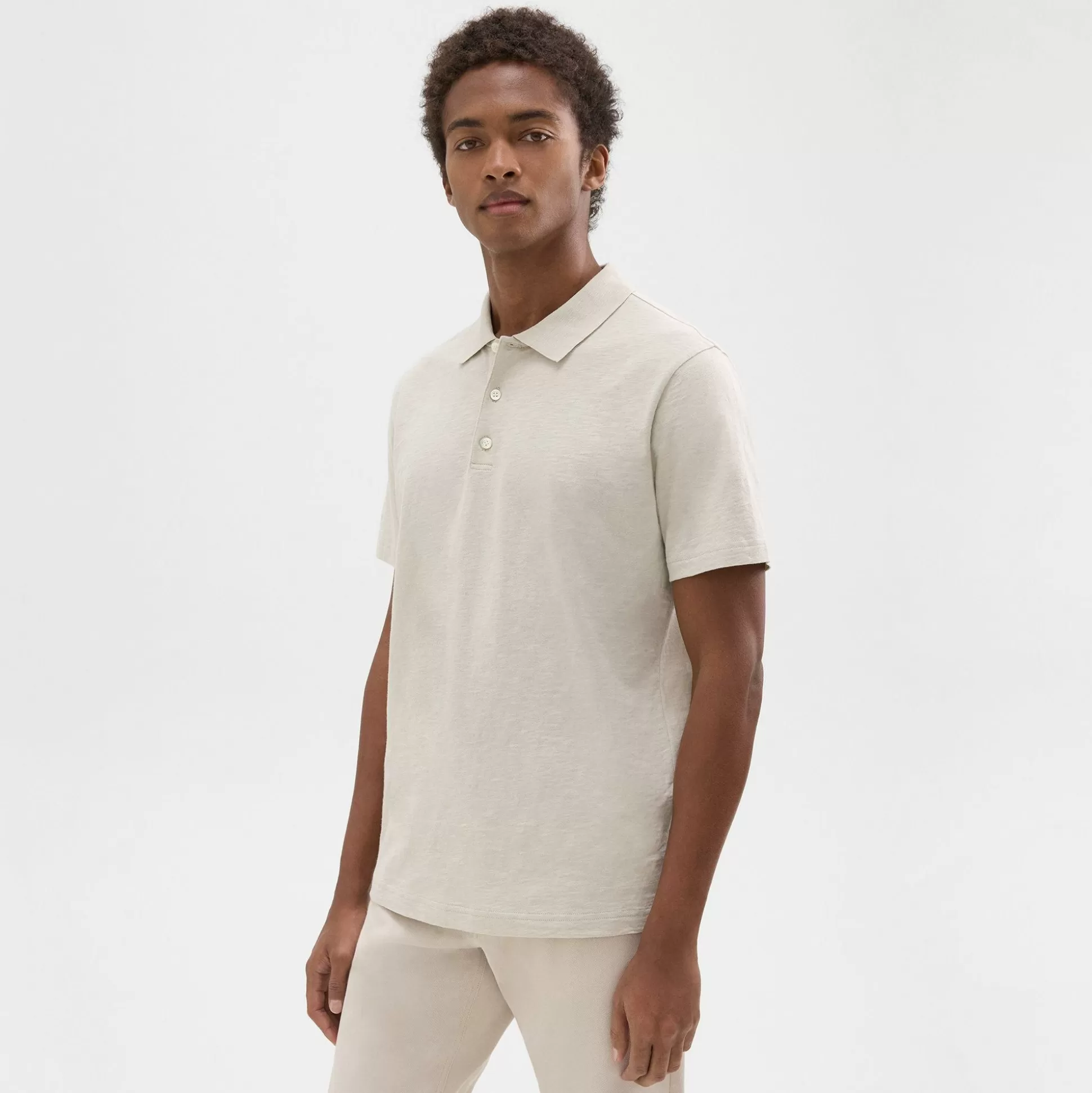 Theory Bron Polo Shirt In Cosmos Slub Cotton-Men T-shirts + Polos