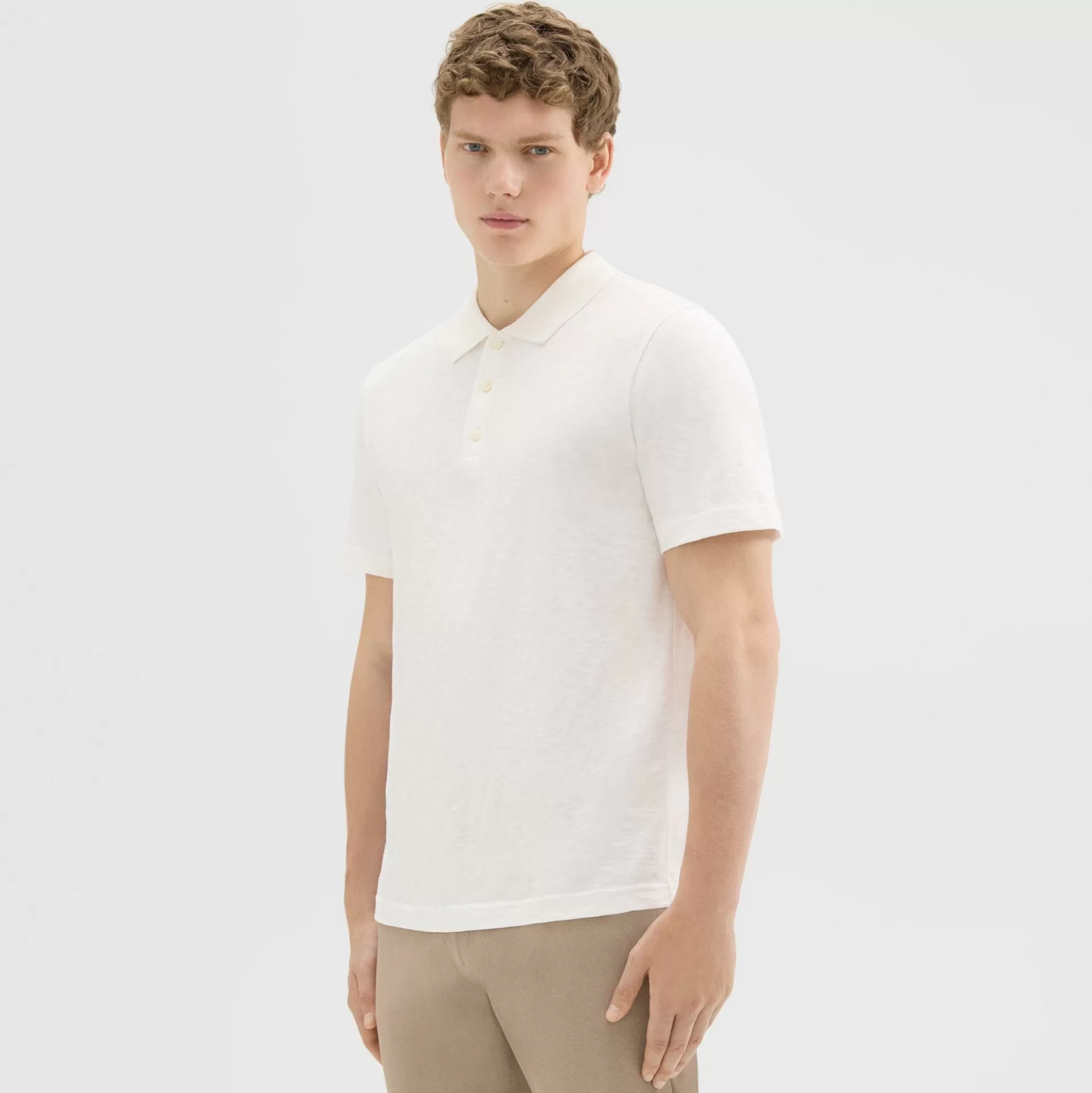 Theory Bron Polo Shirt In Cosmos Slub Cotton-Men T-shirts + Polos