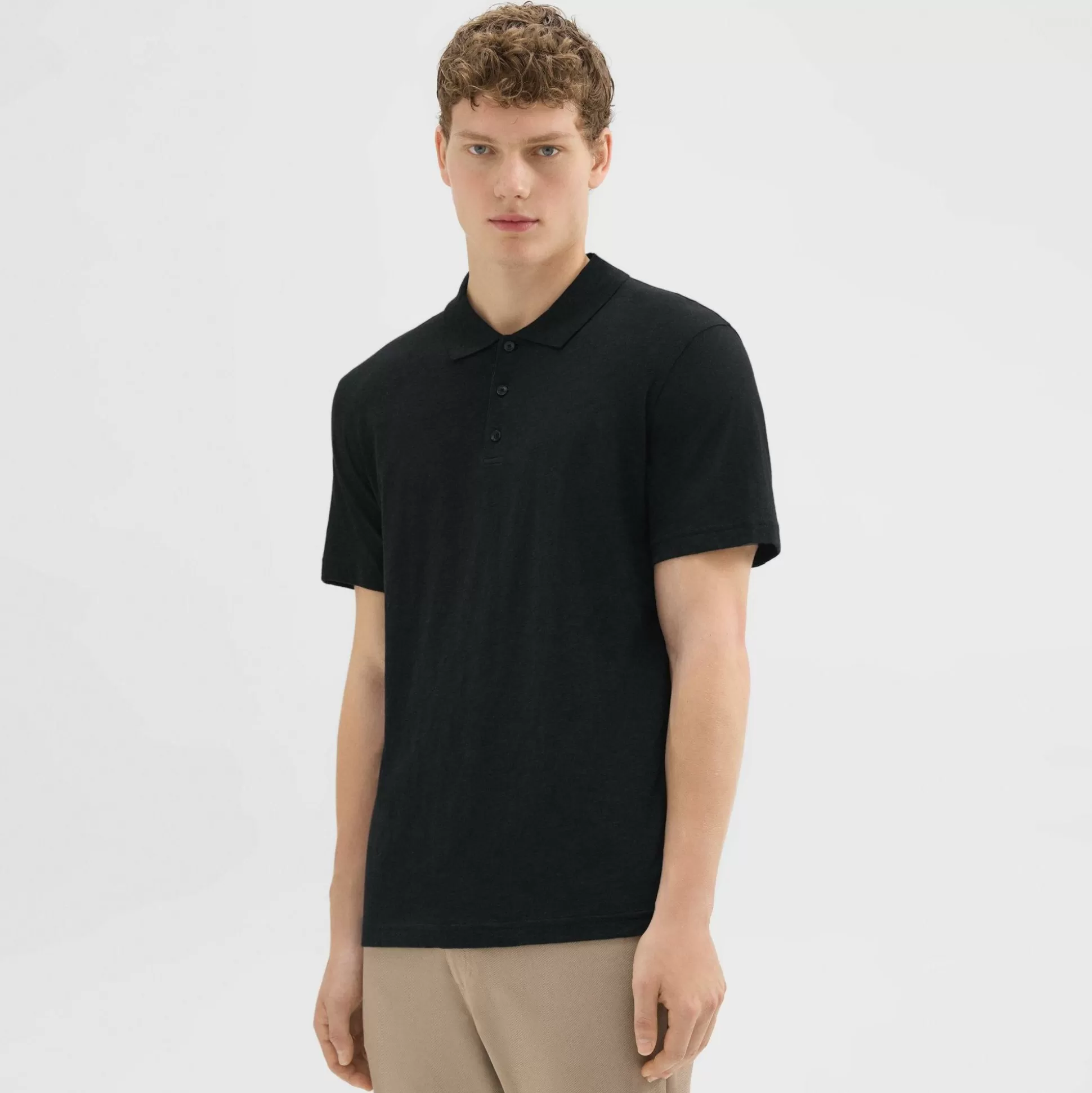 Theory Bron Polo Shirt In Cosmos Slub Cotton-Men T-shirts + Polos