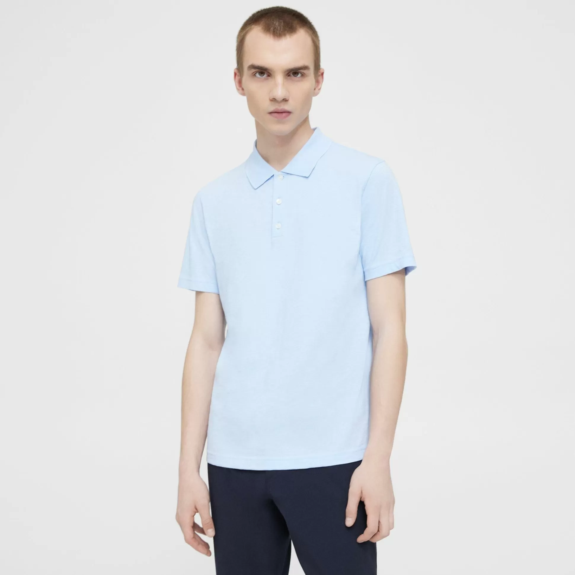 Theory Bron Polo Shirt In Slub Cotton-Men T-shirts + Polos