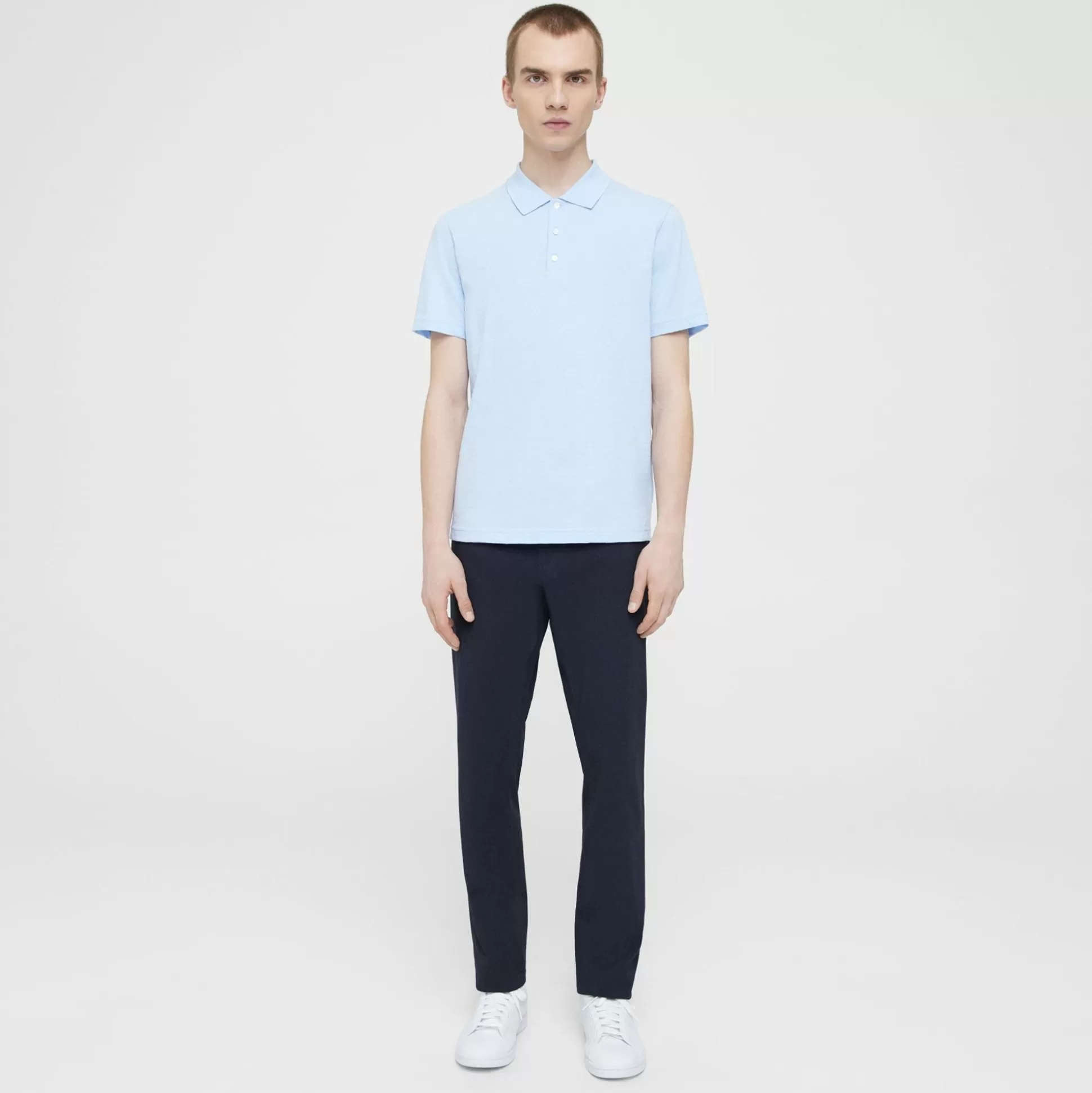 Theory Bron Polo Shirt In Slub Cotton-Men T-shirts + Polos