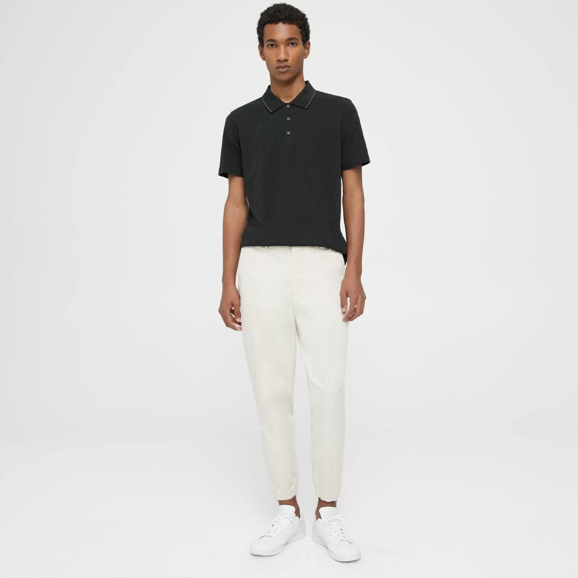 Theory Bron Polo Shirt In Slub Cotton-Men T-shirts + Polos